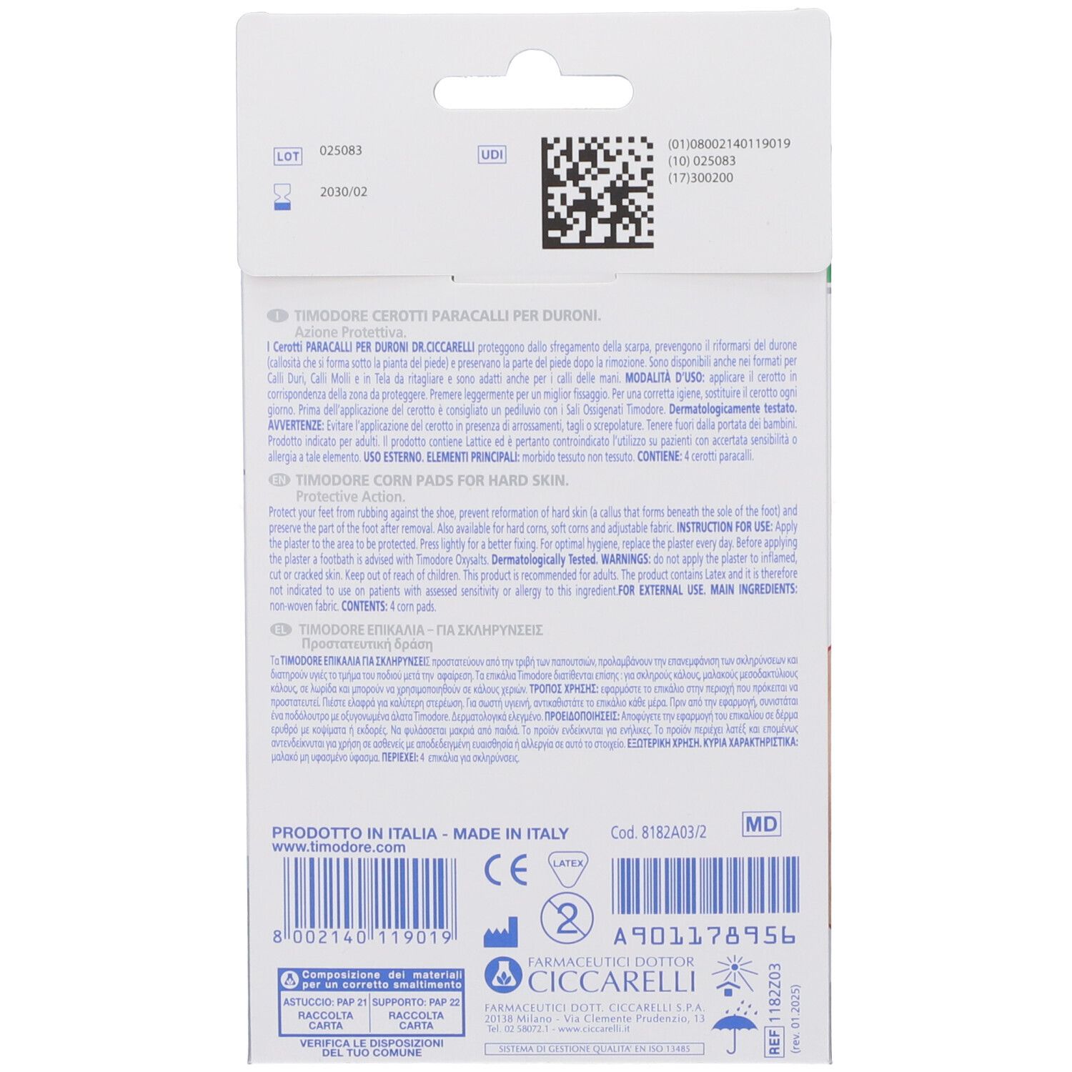 Verpackung für Blasenpflaster, 6 Stück.