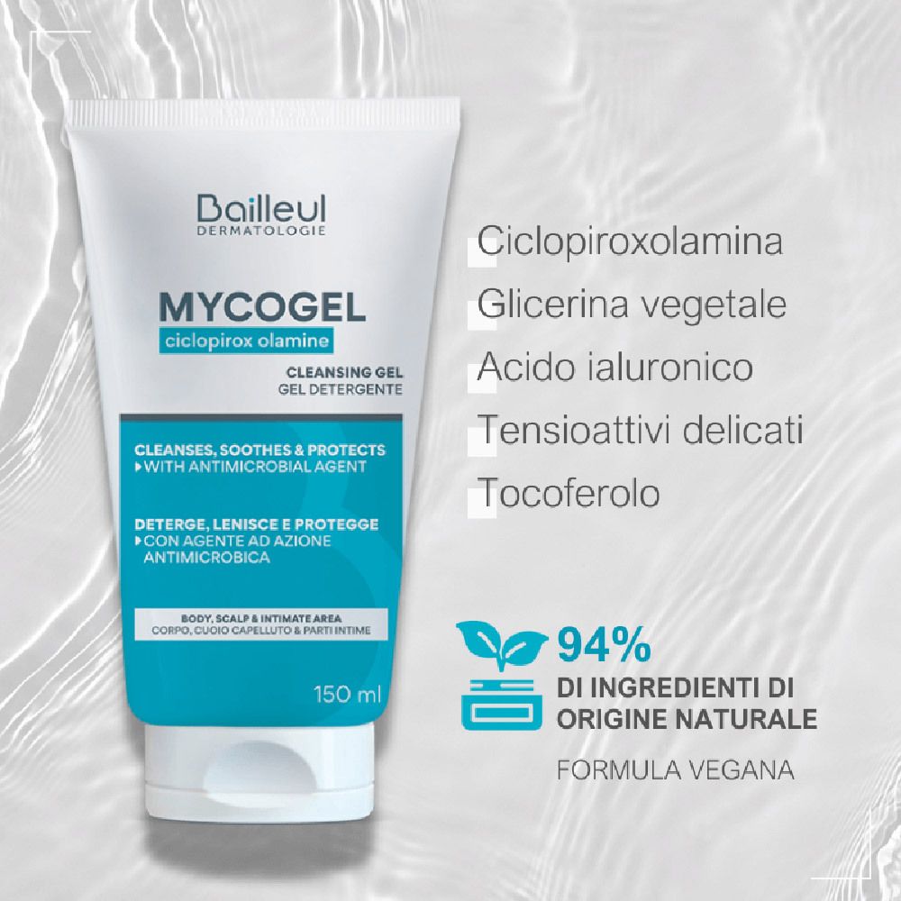 Tube de produit avec liste d'ingrédients et 94% d'ingrédients d'origine naturelle. Formule végétalienne.