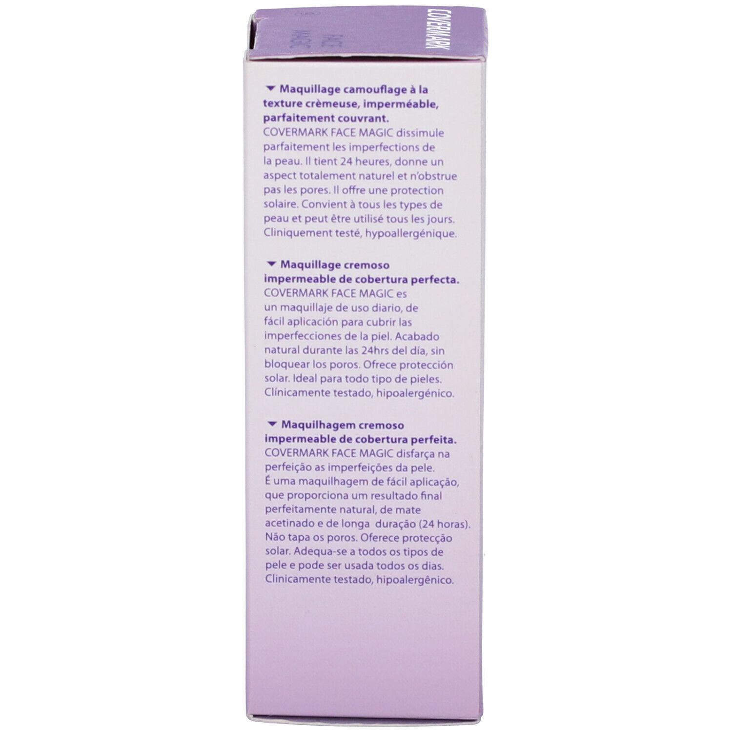 Scatola Covermark Face Magic. Testo: Maquillage camouflant. Maquillage cremoso. Maquilhagem cremoso. 30 ml.