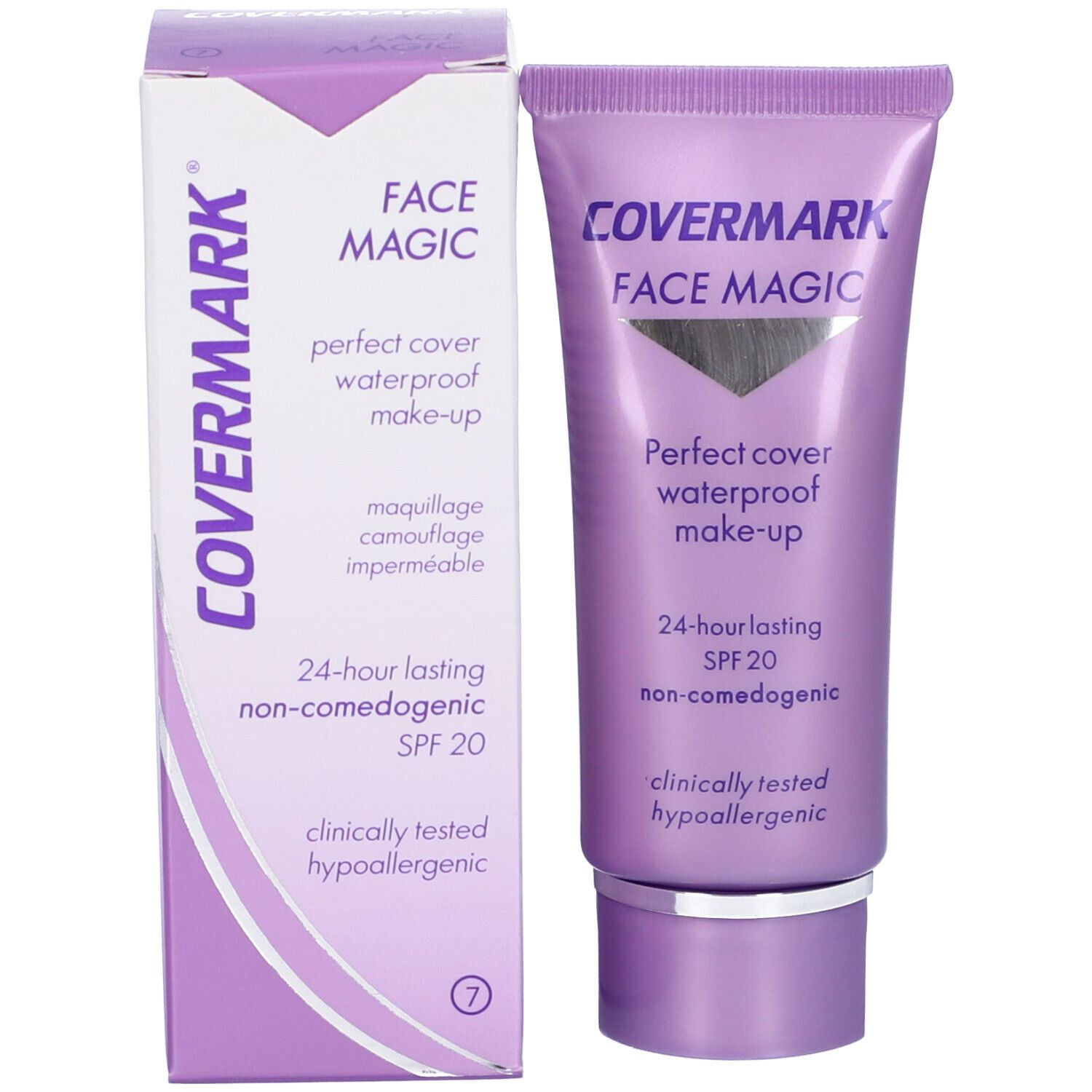 Covermark Face Magic e confezione. Tubo e scatola. SPF 20. Ipoallergenico.