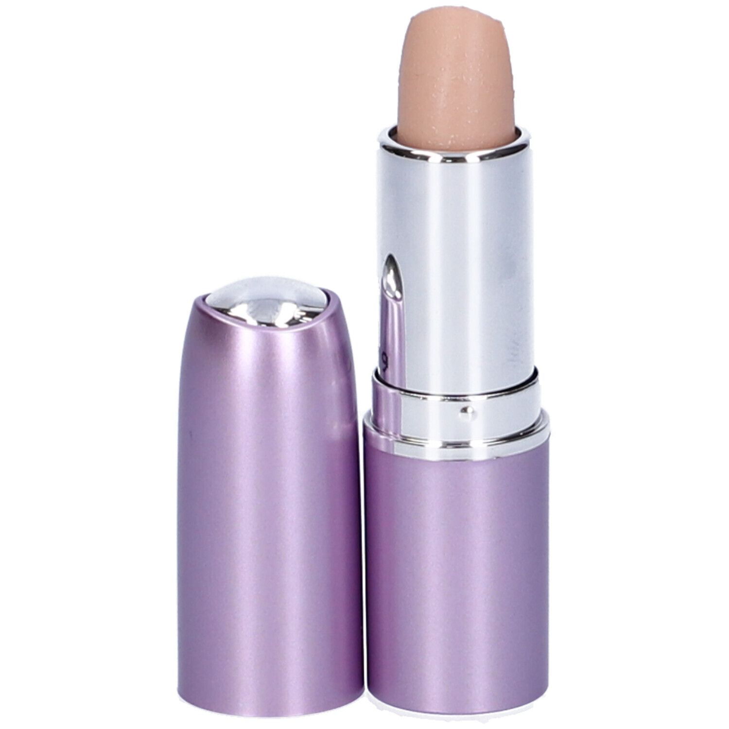 Stick correttore beige. Fusto argentato, cappuccio lilla con scritta "COVERMARK CONCEALER". Aperto, stick visibile.