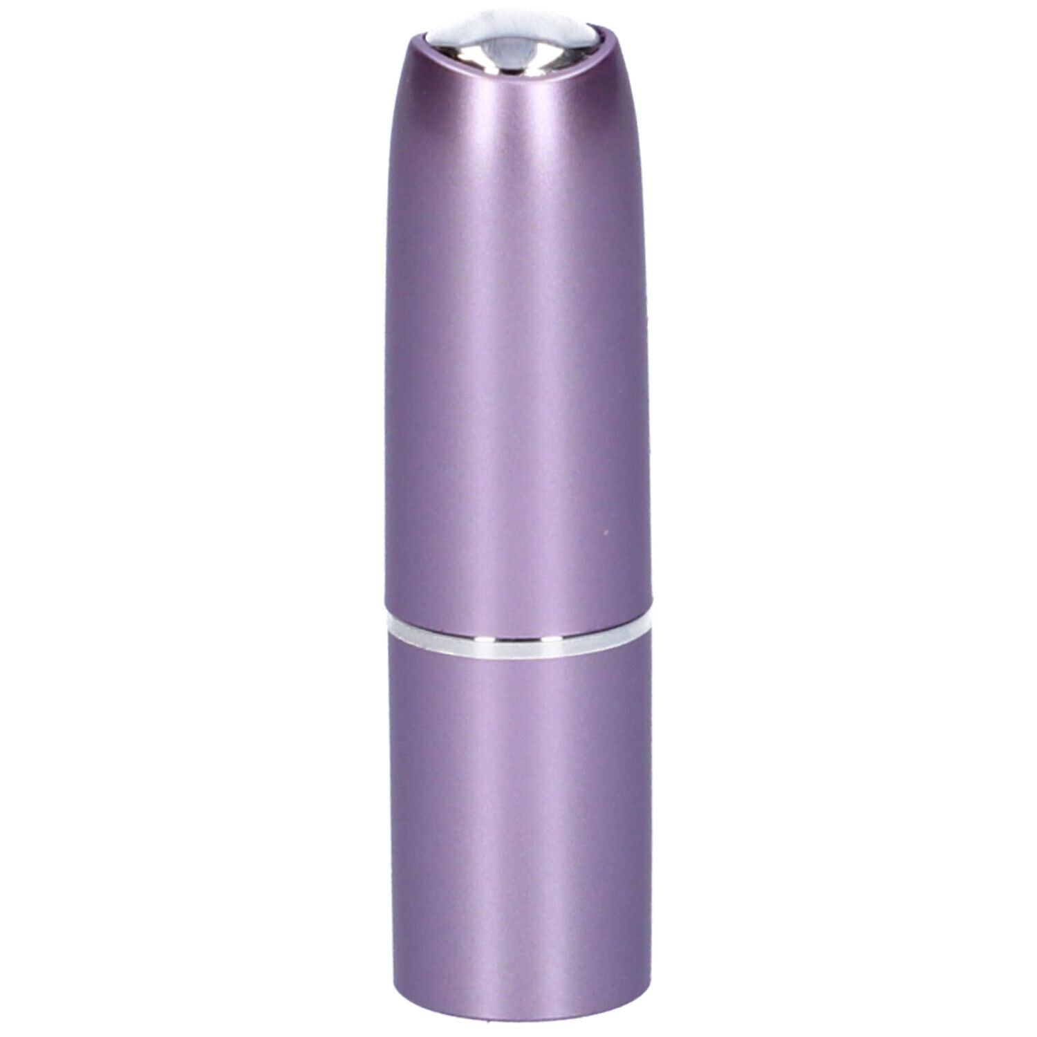 Stick correttore chiuso. Fusto viola con anello argentato. Parte superiore con cappuccio argentato.
