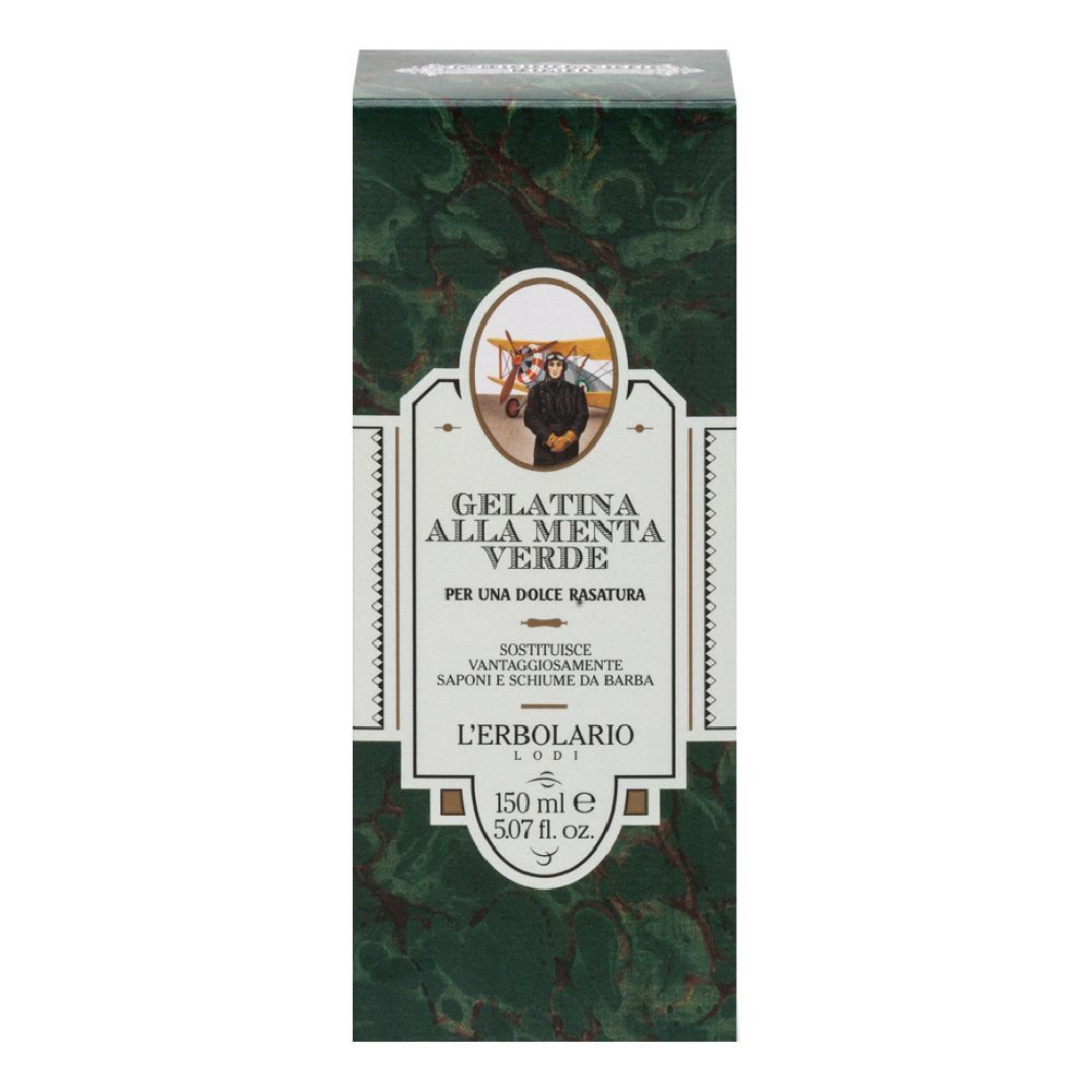Confezione di Gelatina alla Menta Verde, marchio L'Erbolario. Contiene 150 ml.