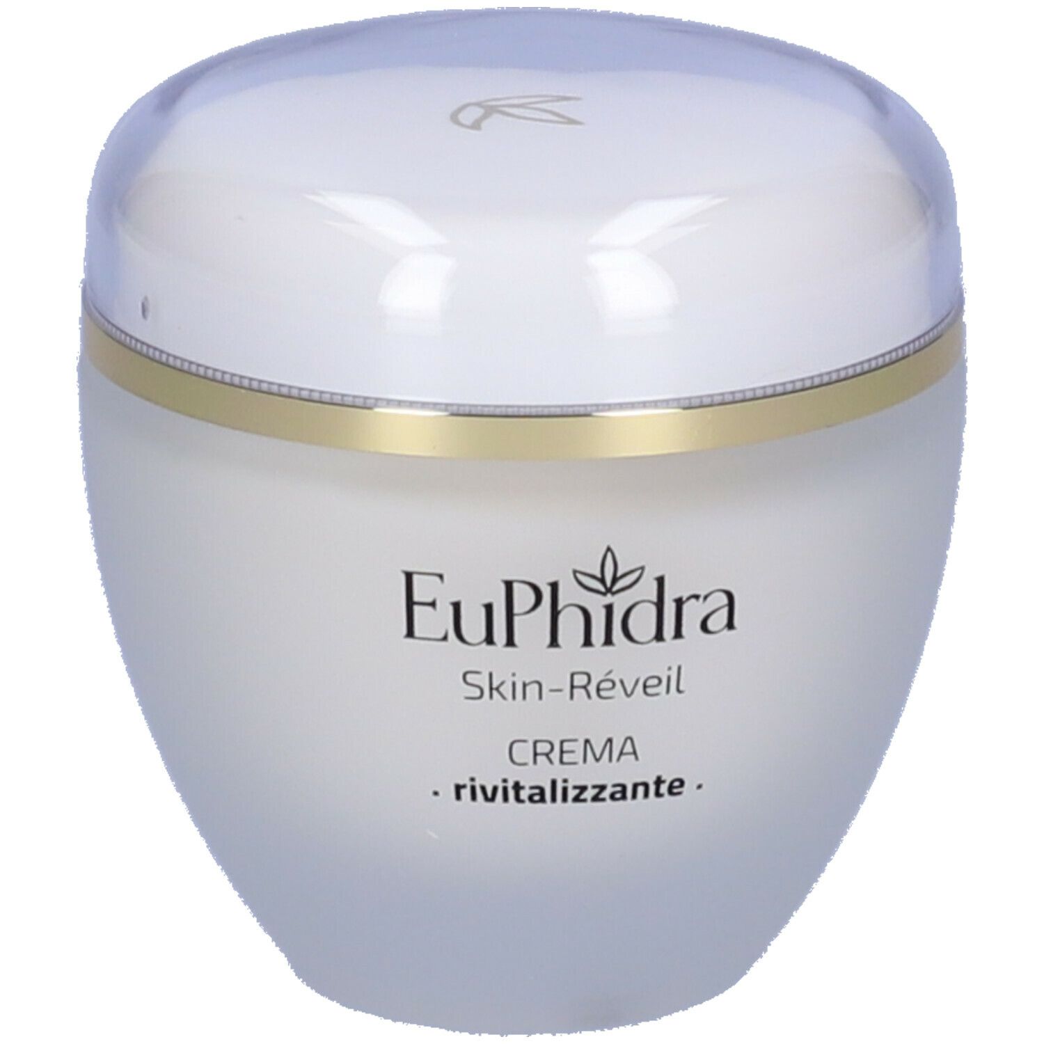 Vaso di crema con coperchio. Scritta EuPhidra Skin-Réveil CREMA rivitalizzante.