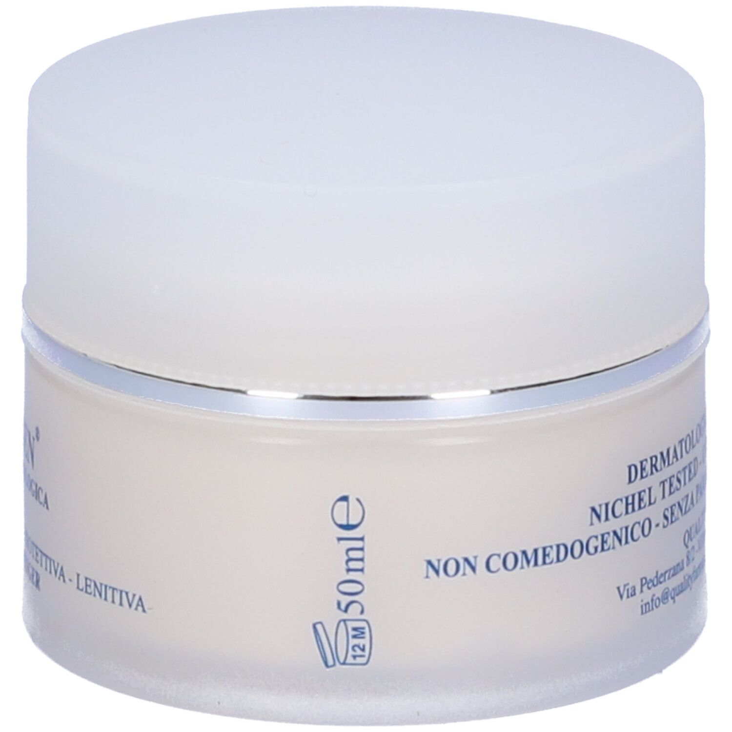 Vaso di crema, dettaglio con testo, 50ml, 12M.