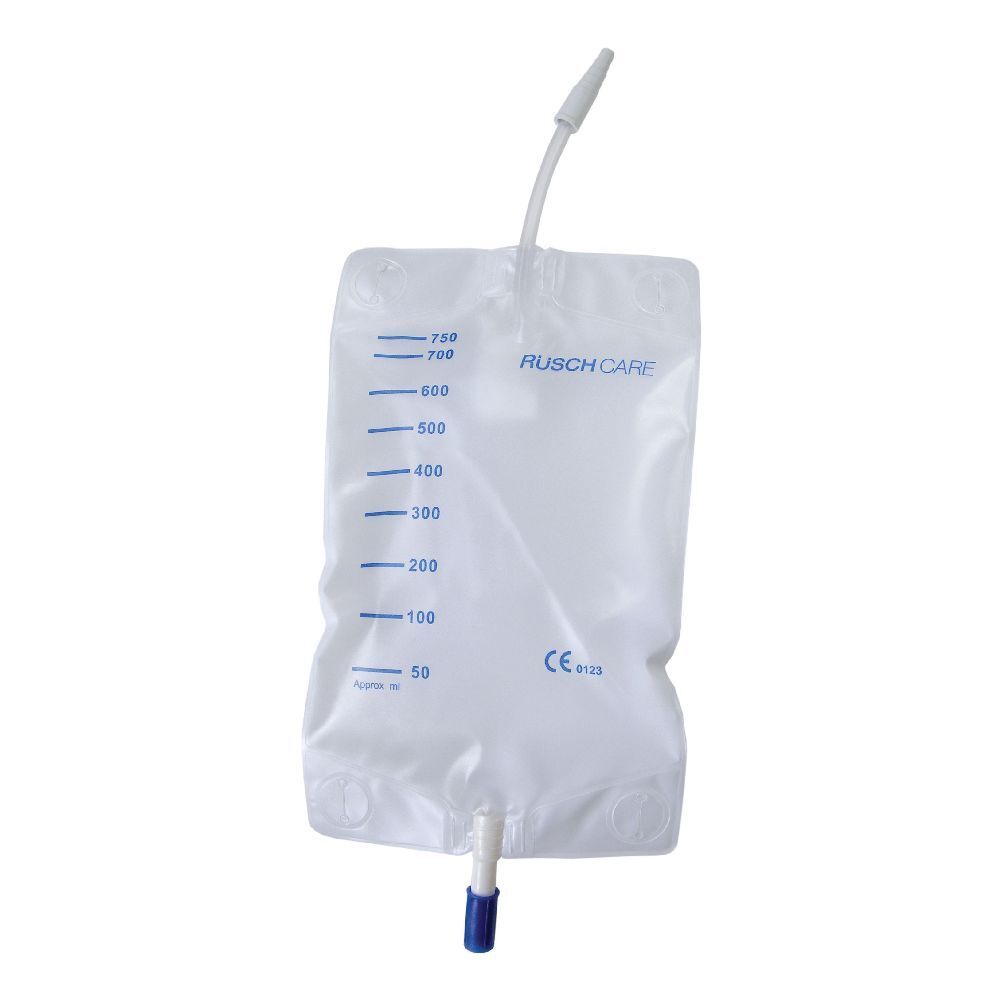 Sacca Raccogli Urina Da Gamba Per Incontinenza In Pvc 750 Ml Tubo Raccordo Diritto 10 Cm+Rubinetto Scarico+Valvola Antireflusso+2 Fasce A Bottoni 30 Pezzi