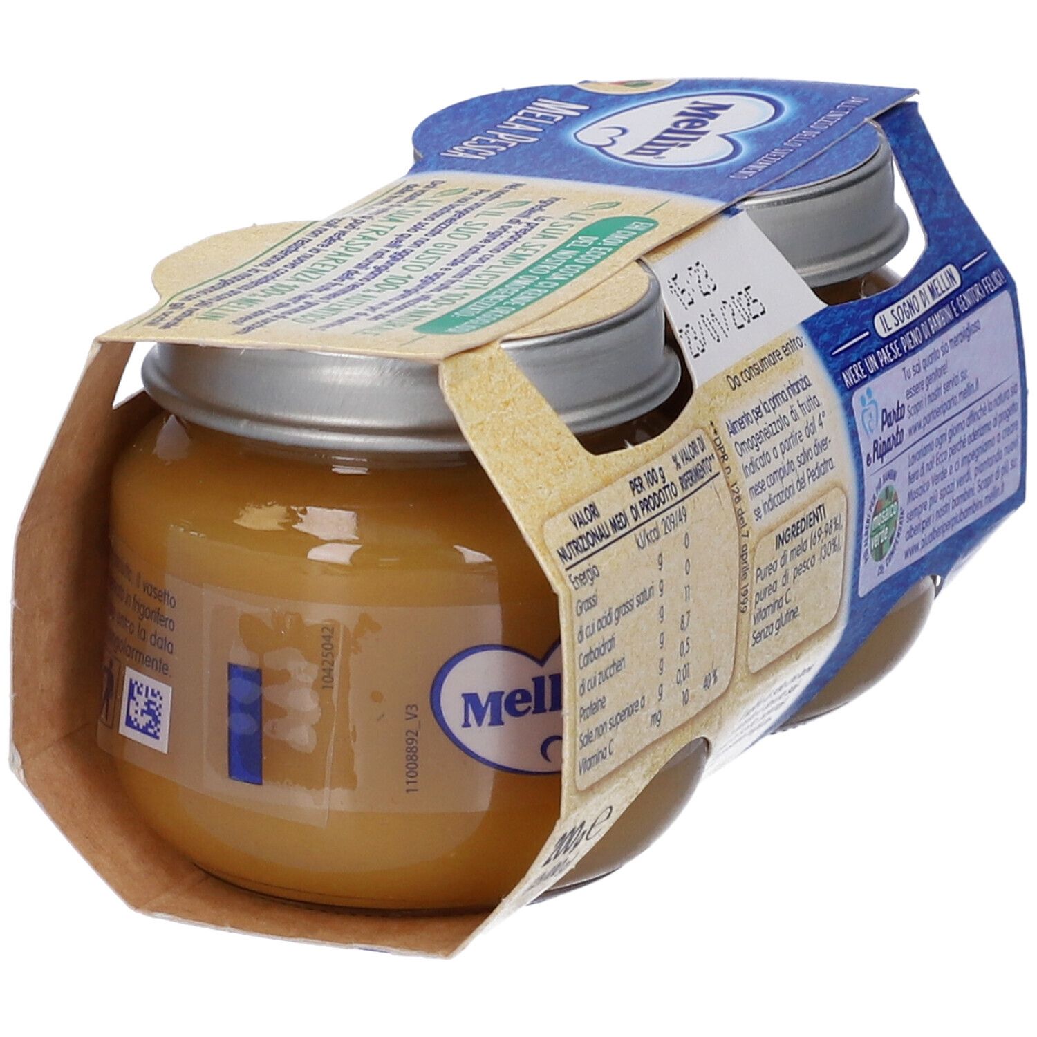 Mellin Pfirsich-Apfel-Brei 100 G 2 Stück Mellin