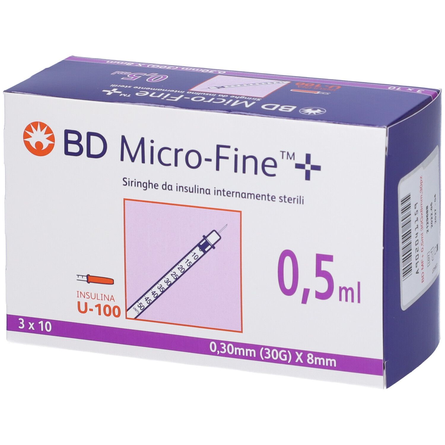 Image of BD Micro-Fine™+ Siringhe per insulina 0,5 ml 0,30 mm (30G) x 8 mm