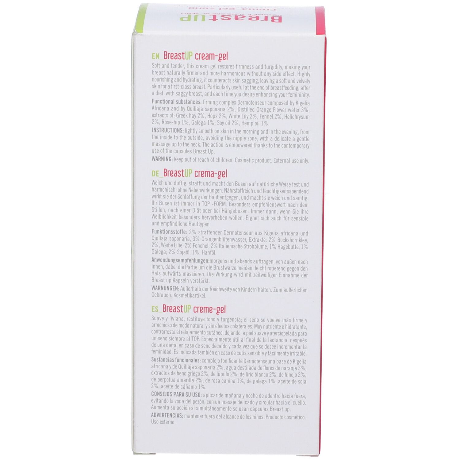 Schachtel, Text in Englisch und Deutsch. Enthält Informationen zu Inhaltsstoffen und Anwendung. Enthält 150 ml.