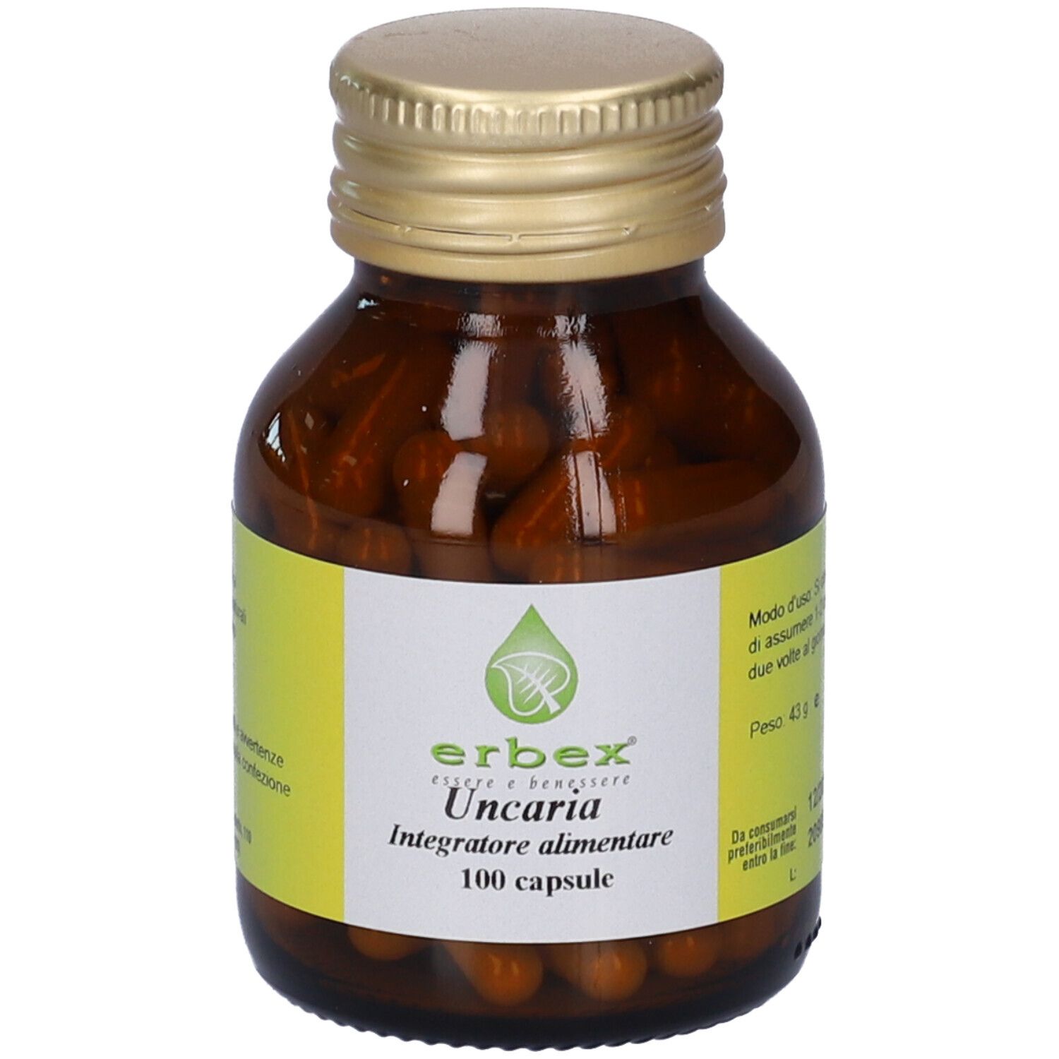 Erbex Uncaria Tomentosa Capsule 43 G Bambino