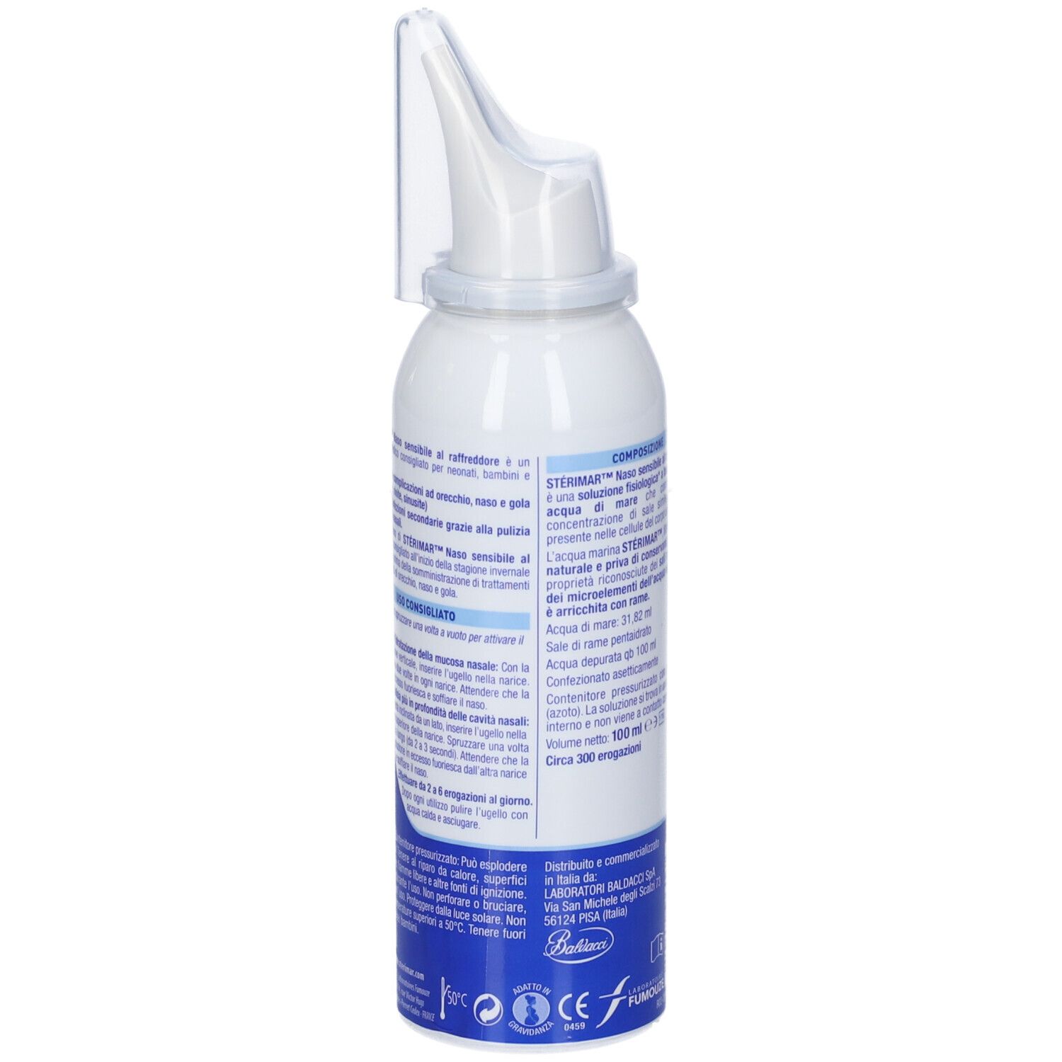 Sterimar Nasenspray mit physiologischer Meereswasserlösung, 100 ml.