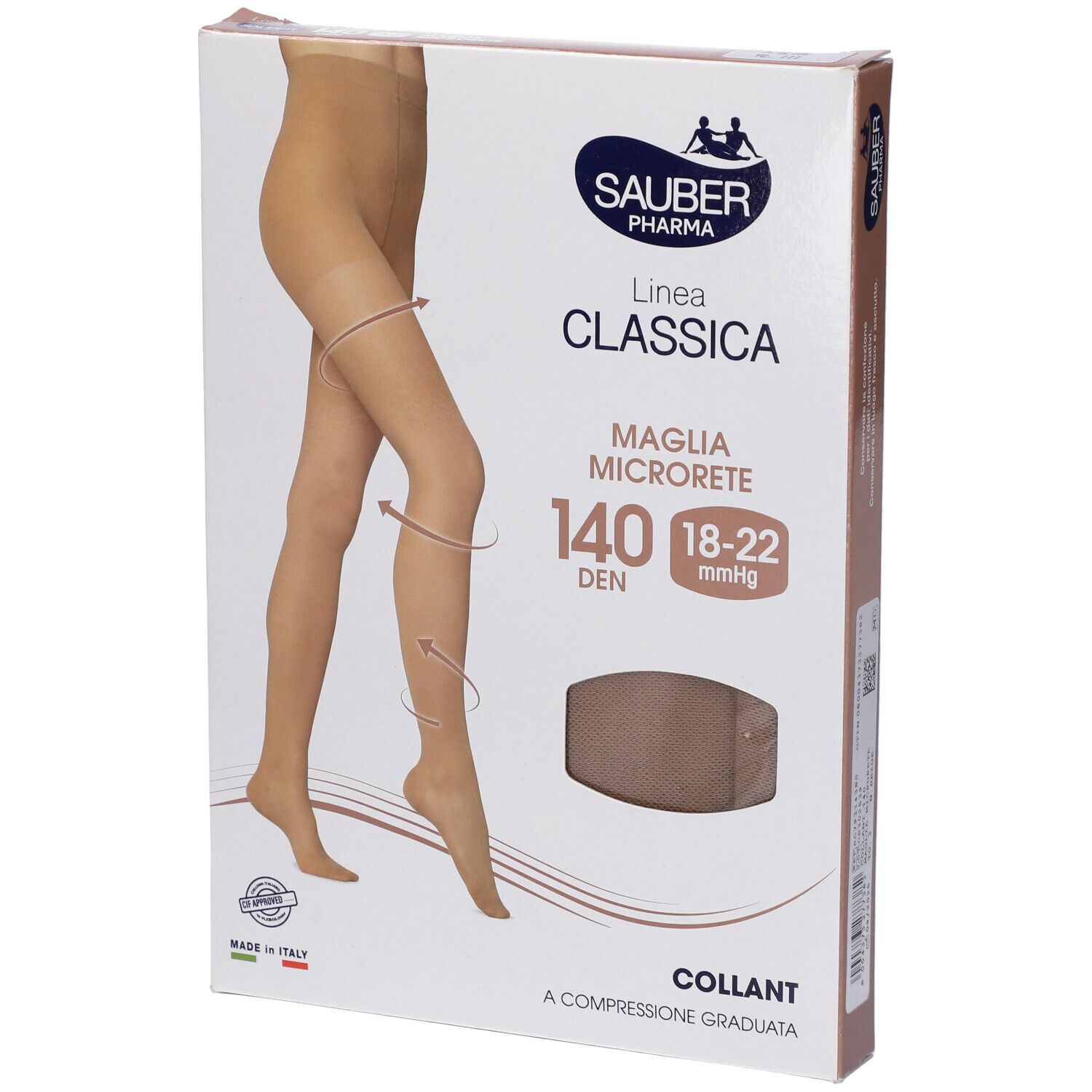 Sauber Beige Collant Linea Classica Per Compressione Graduata 140 Den - Immagine 8