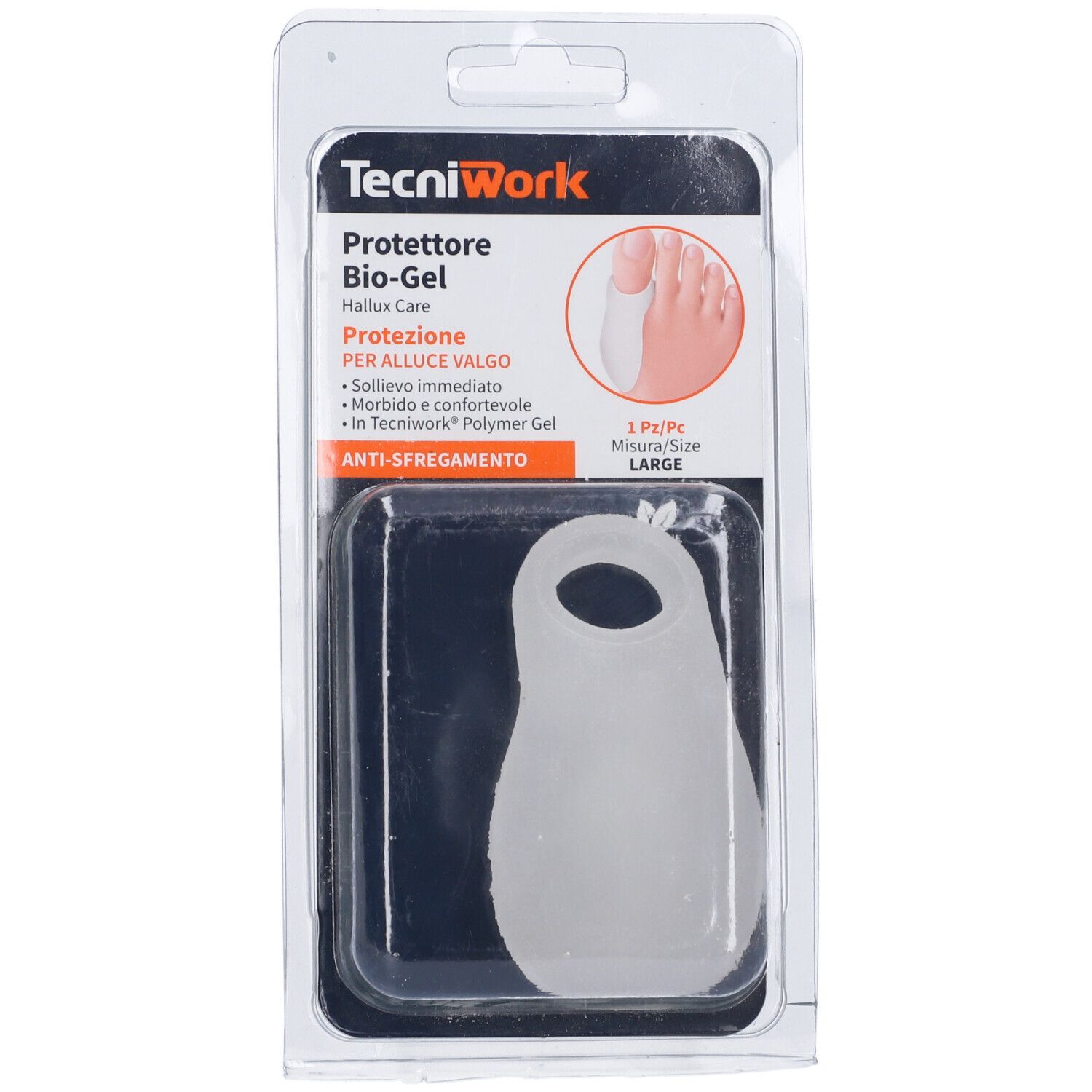 Tecniwork Biogel Protezione Alluce Valgo Large 1 Pezzo Blister - Immagine 4