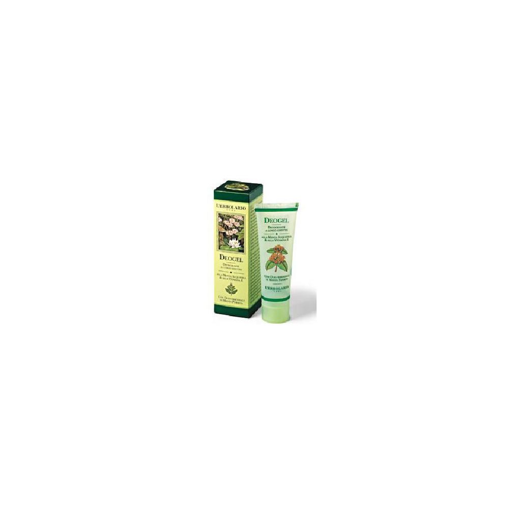 Tubo e scatola verdi. Scritta: Deogel. Nome del prodotto e ingredienti.