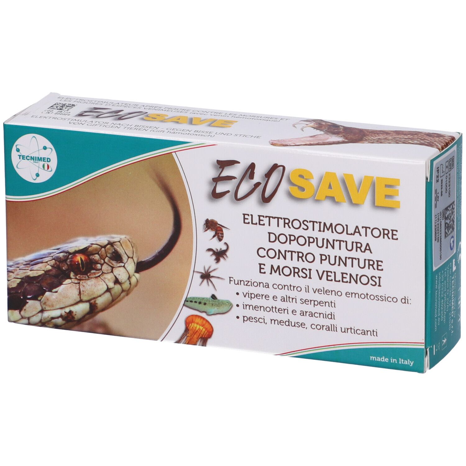 Ecosave Elettrostimolatore per Punture di Insetti e Morsi di Serpenti