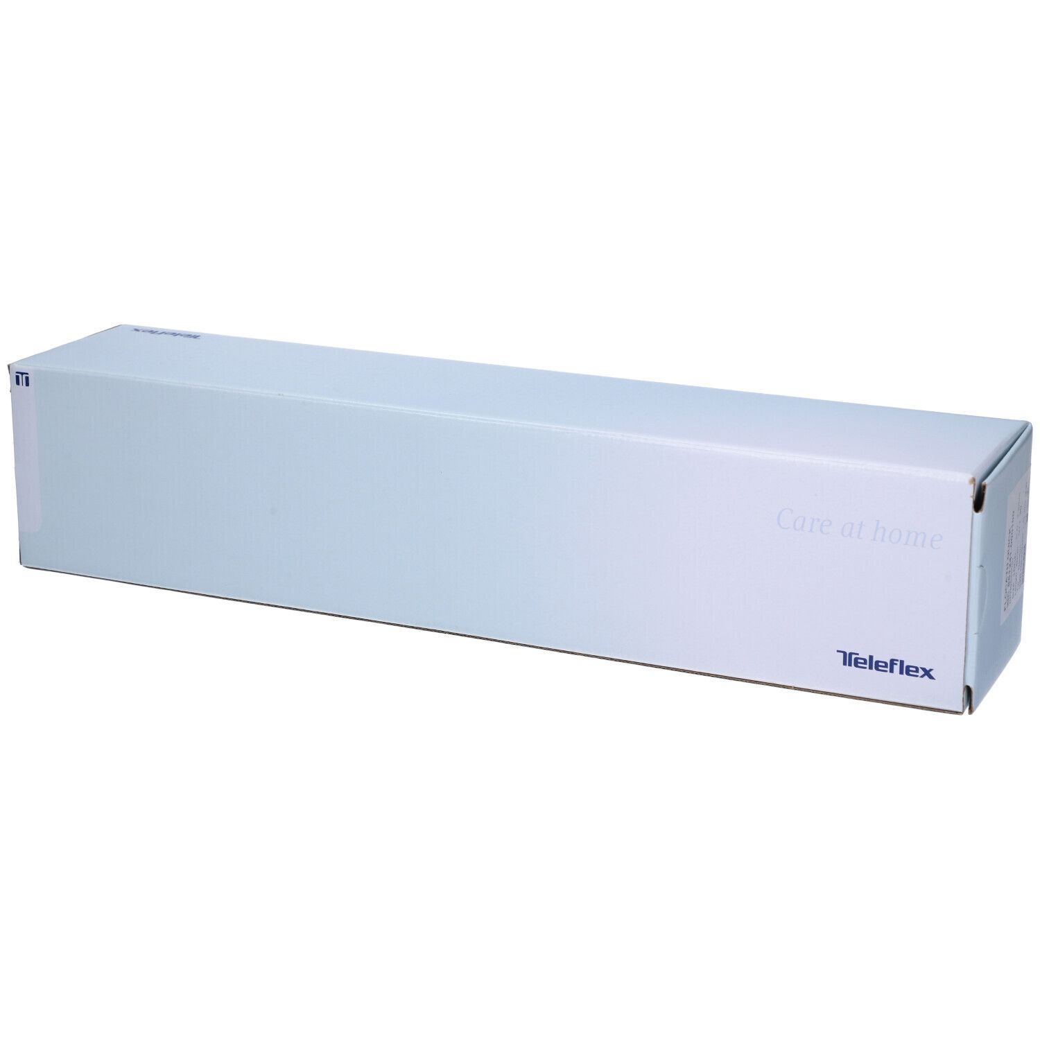 Scatola bianca lunga. Scritta "Care at home" e logo Teleflex. Forma rettangolare.