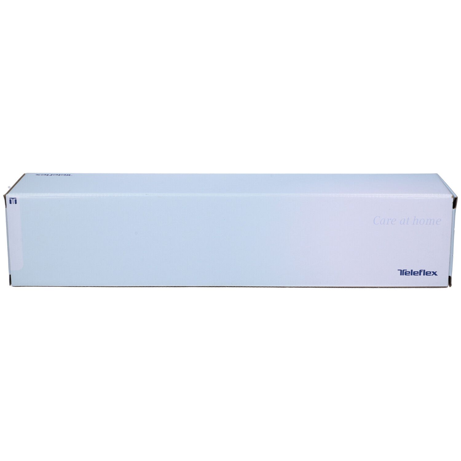Scatola bianca lunga. Scritta "Care at home" e logo Teleflex. Forma rettangolare.