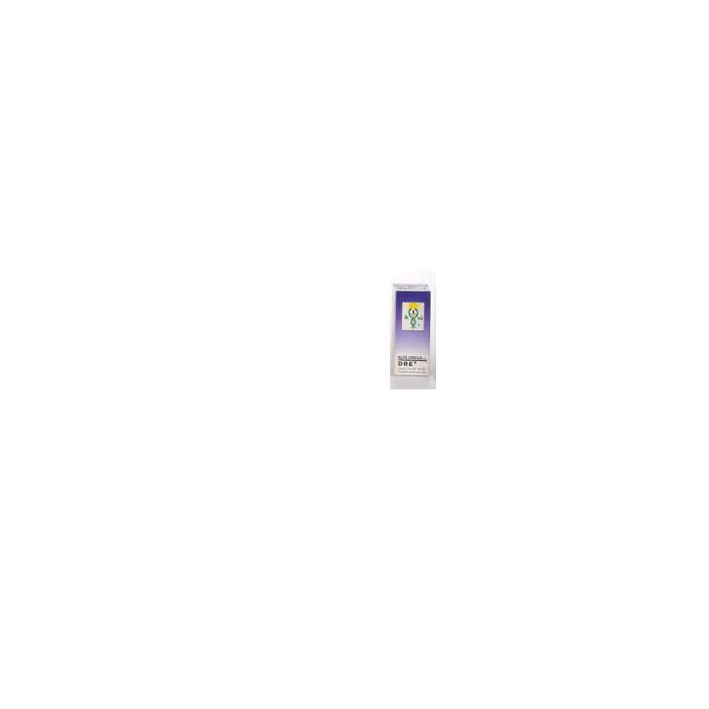 Kartonverpackung. Aufschrift: Fitomega Dre 5. Flasche mit Tropfer.