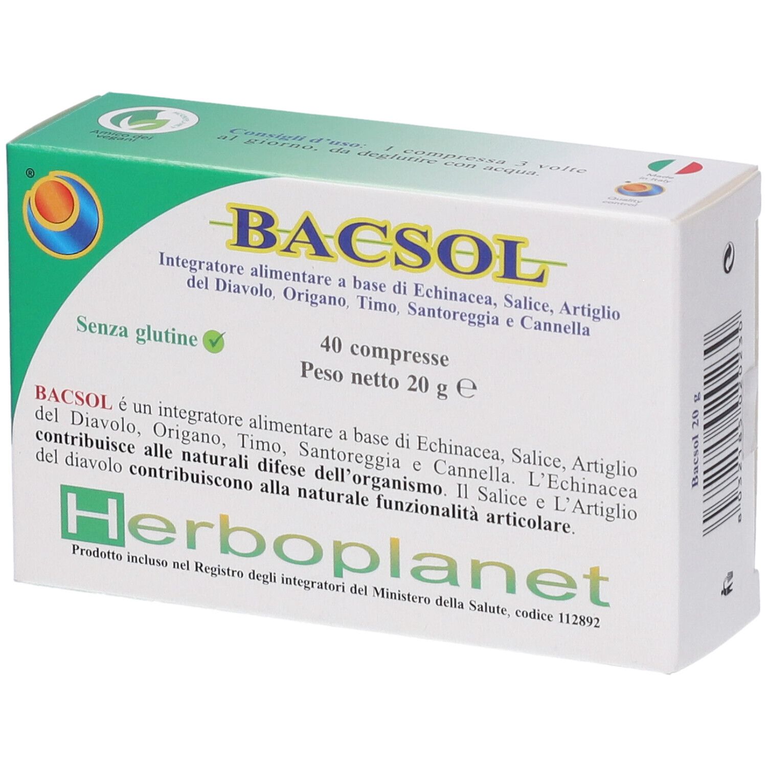 Herboplanet Bacsol Integratore Peer Sistema Immunitario 40 Compresse - Immagine 8