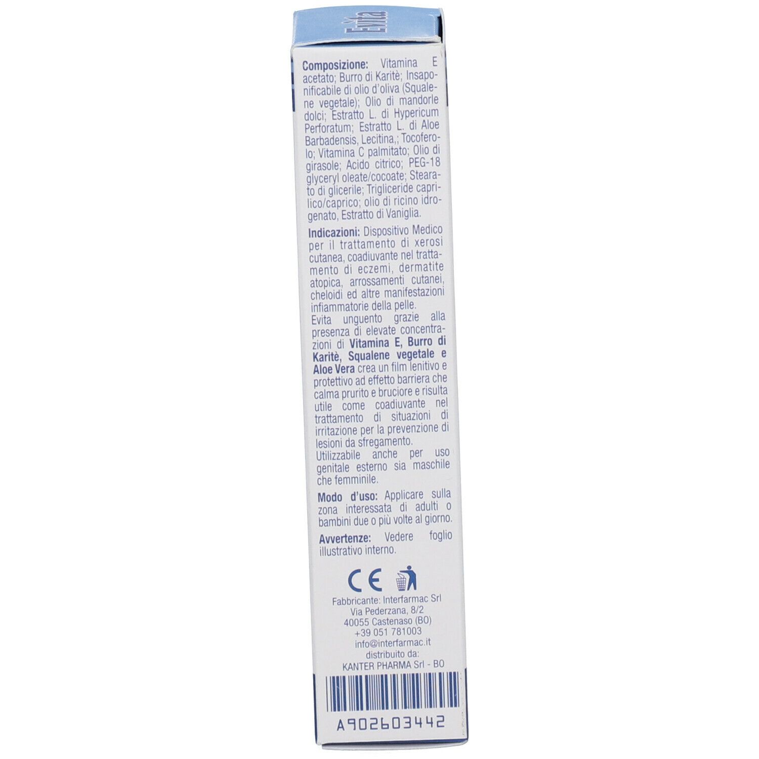 Rückseite der Produktverpackung. Text in mehreren Sprachen. Produktinformationen. Inhaltsstoffe und Anwendung.
