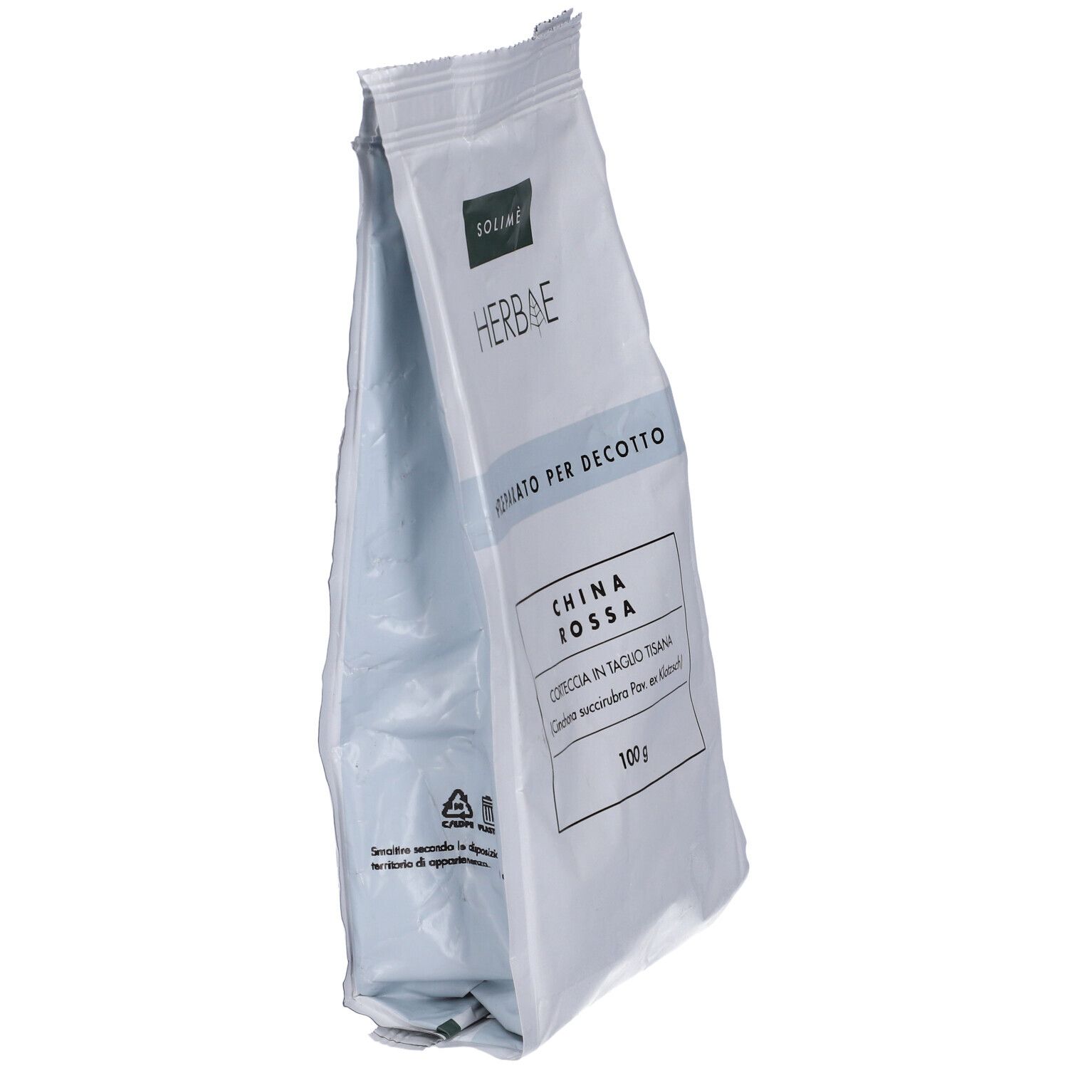 Busta con scritta CHINA ROSSA. Scritta HERBAE. 100 g.