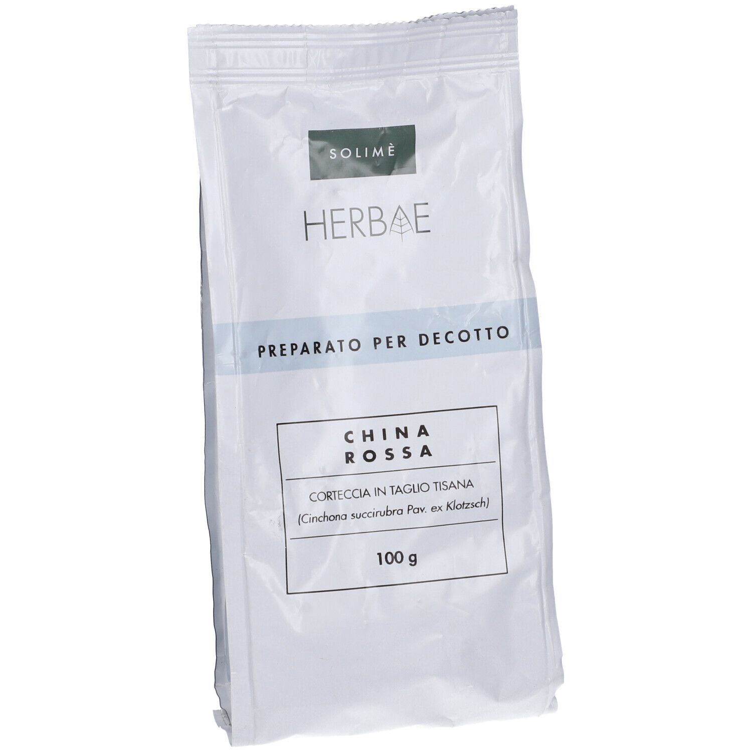 Busta con scritta CHINA ROSSA. Scritta HERBAE. 100 g.