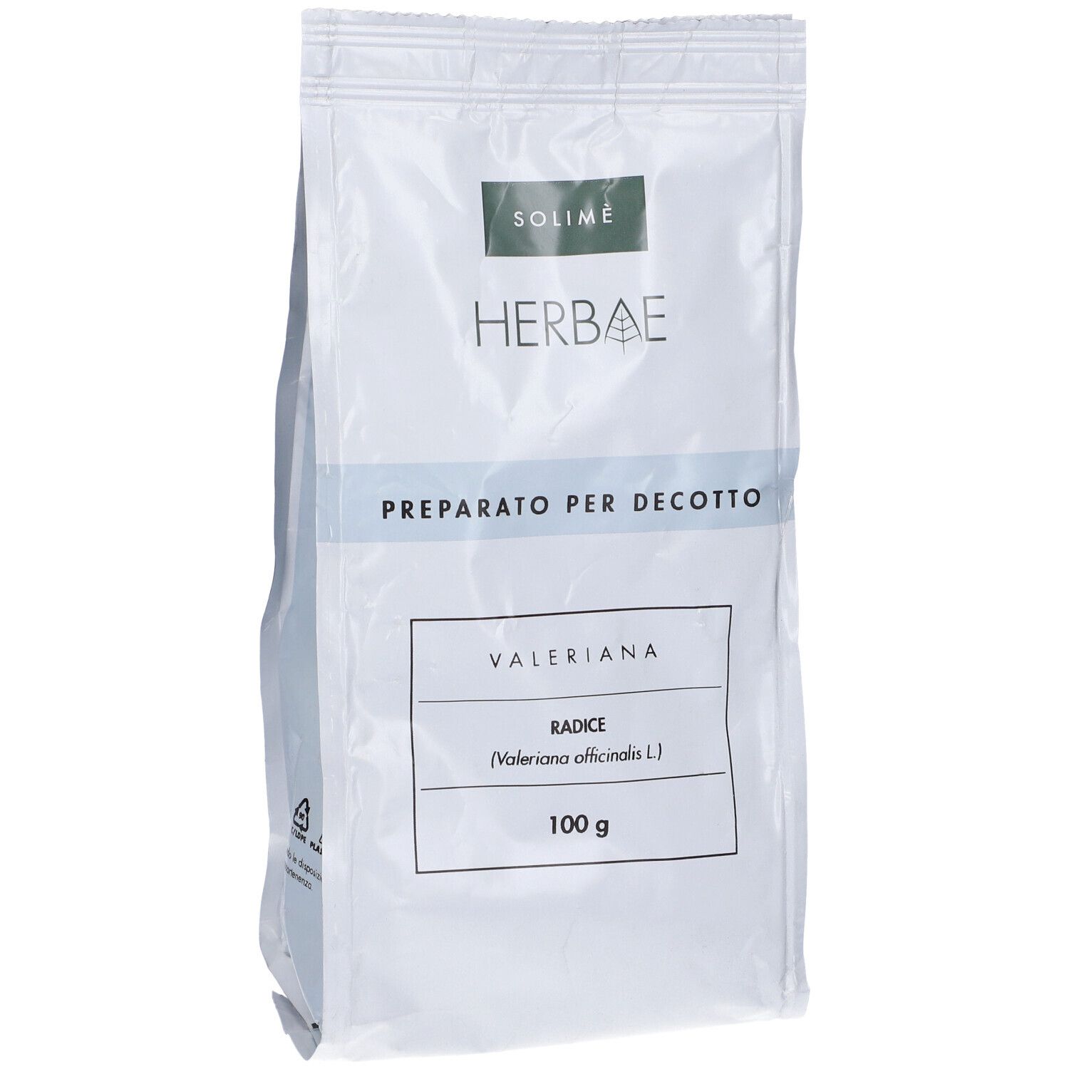 Busta con Valeriana Radice 100g. Marchio Solimè Herbae.