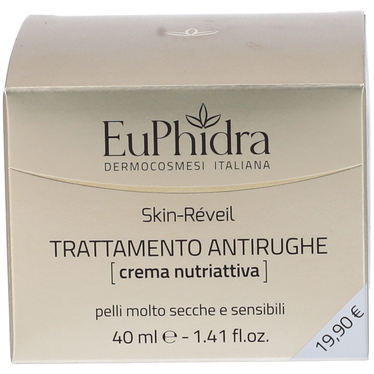 EuPhidra Anti-Falten-Creme-Verpackung mit Preisangabe '19,90 €'.