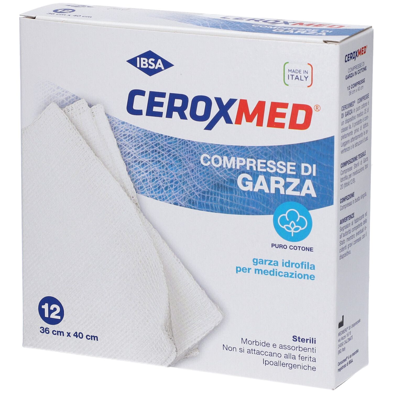 Nova Kosmetica Garze Idrofila Ceroxmed Per Cura Ferite 36X40 Cm 12 Pezzi - Immagine 8