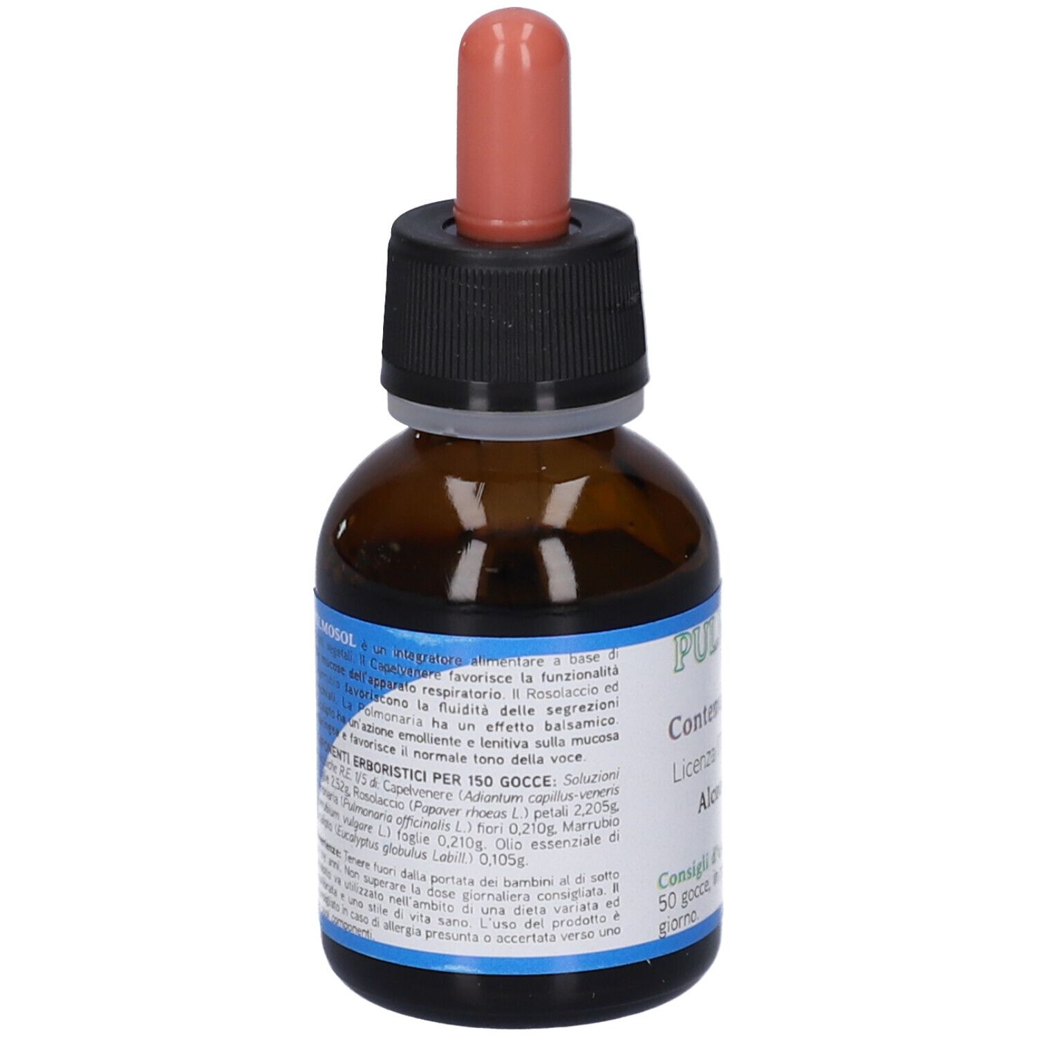 Pulsomol Tropfflasche mit Pipette, 50 ml, 55% Alkohol.
