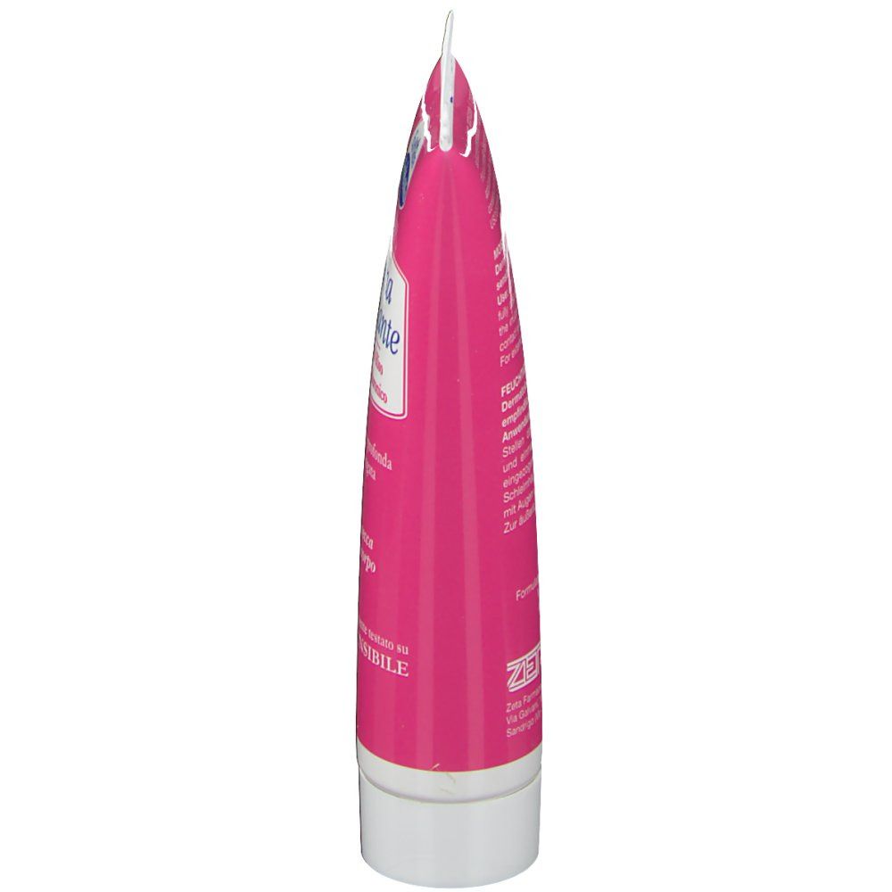 Tubo rosa, tappo bianco. Scritta: EuPhidra AmidoMio. Crema idratante. Lato.