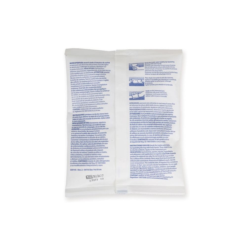 Due compresse bianche affiancate. Una con TNT, l'altra con PE. Testo blu e logo GIMA. Numeri 34110 e 34111.