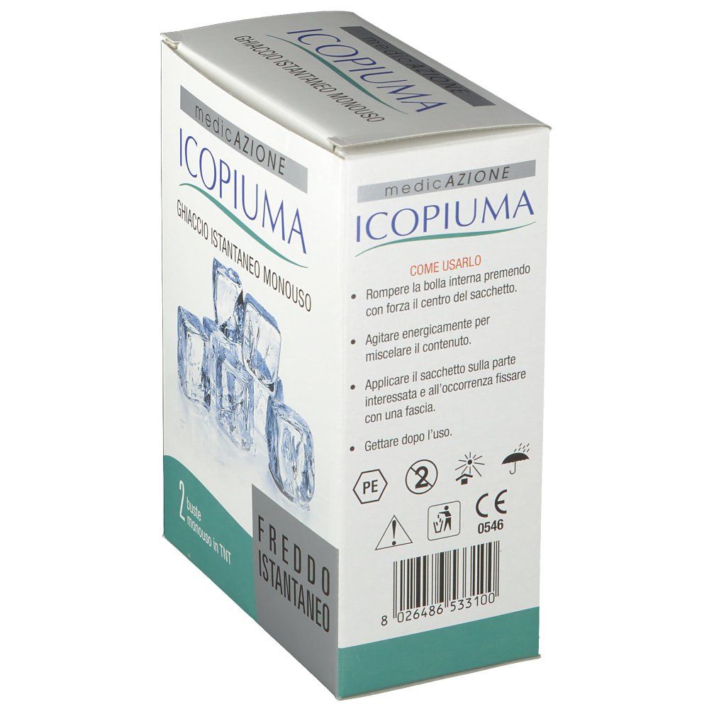 Verpackung mit 2 Beuteln Sofort-Kältepack.