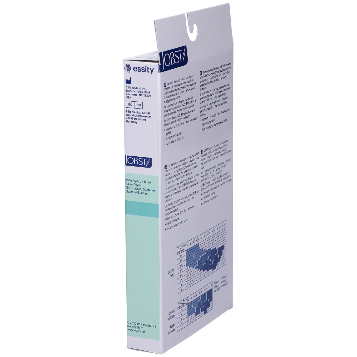 Confezione JOBST Collant Velato 70Den aperta. Testo e loghi all'interno.