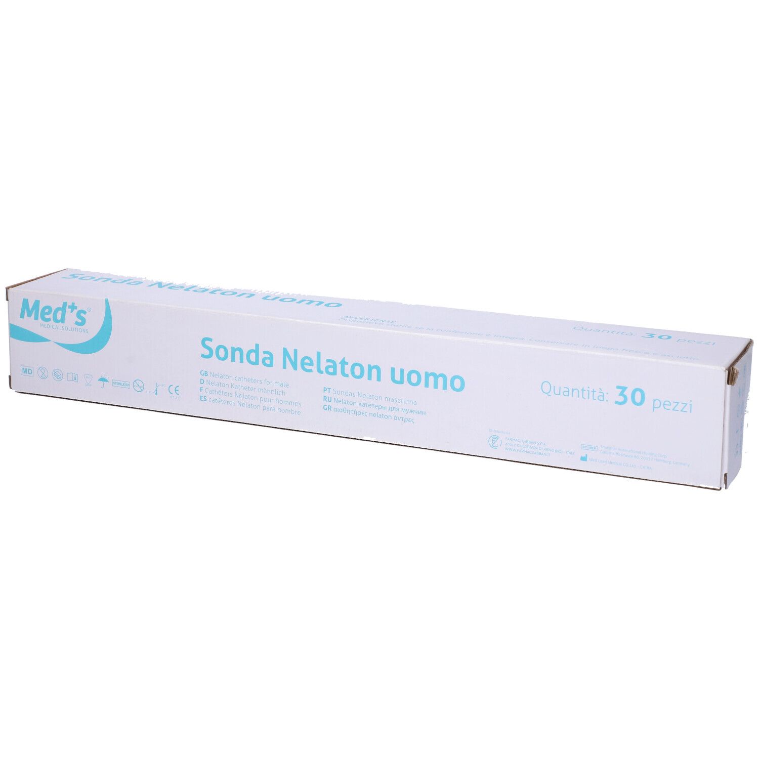 Sonda Per Urologia Con Fustella Uomo Punta Nelaton Lunghezza 40 Cm Ch10 30 Pezzi