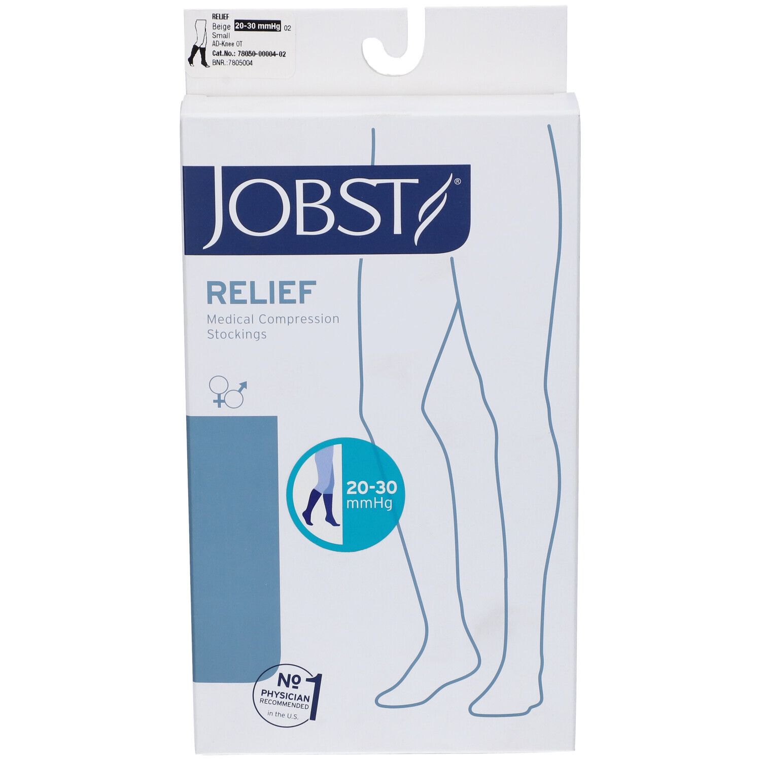 Confezione JOBST Relief, calze compressive mediche, 20-30 mmHg. Beige. Dispositivo medico.