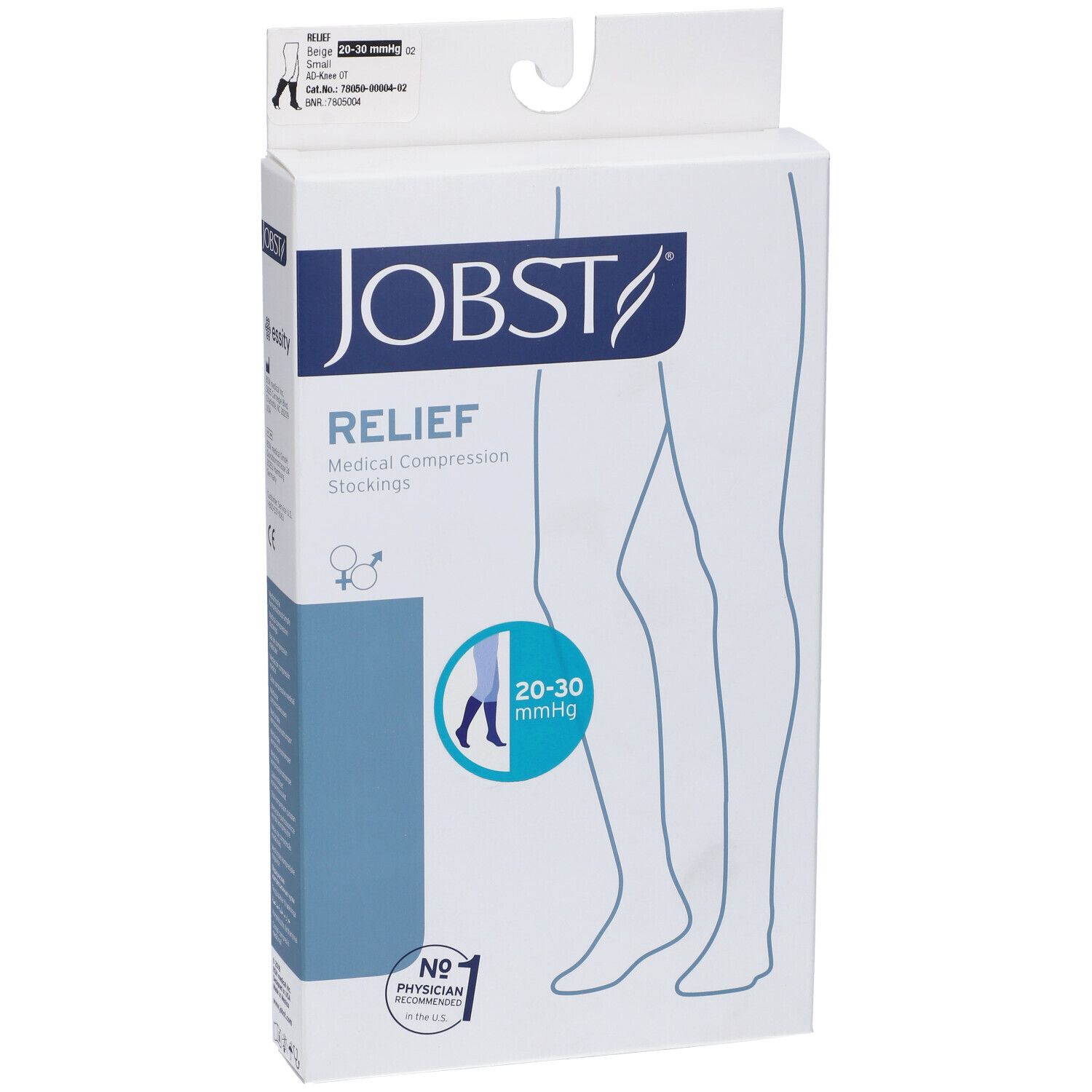 Confezione JOBST Relief, calze compressive mediche, 20-30 mmHg. Beige. Dispositivo medico. Raccomandato dai medici.