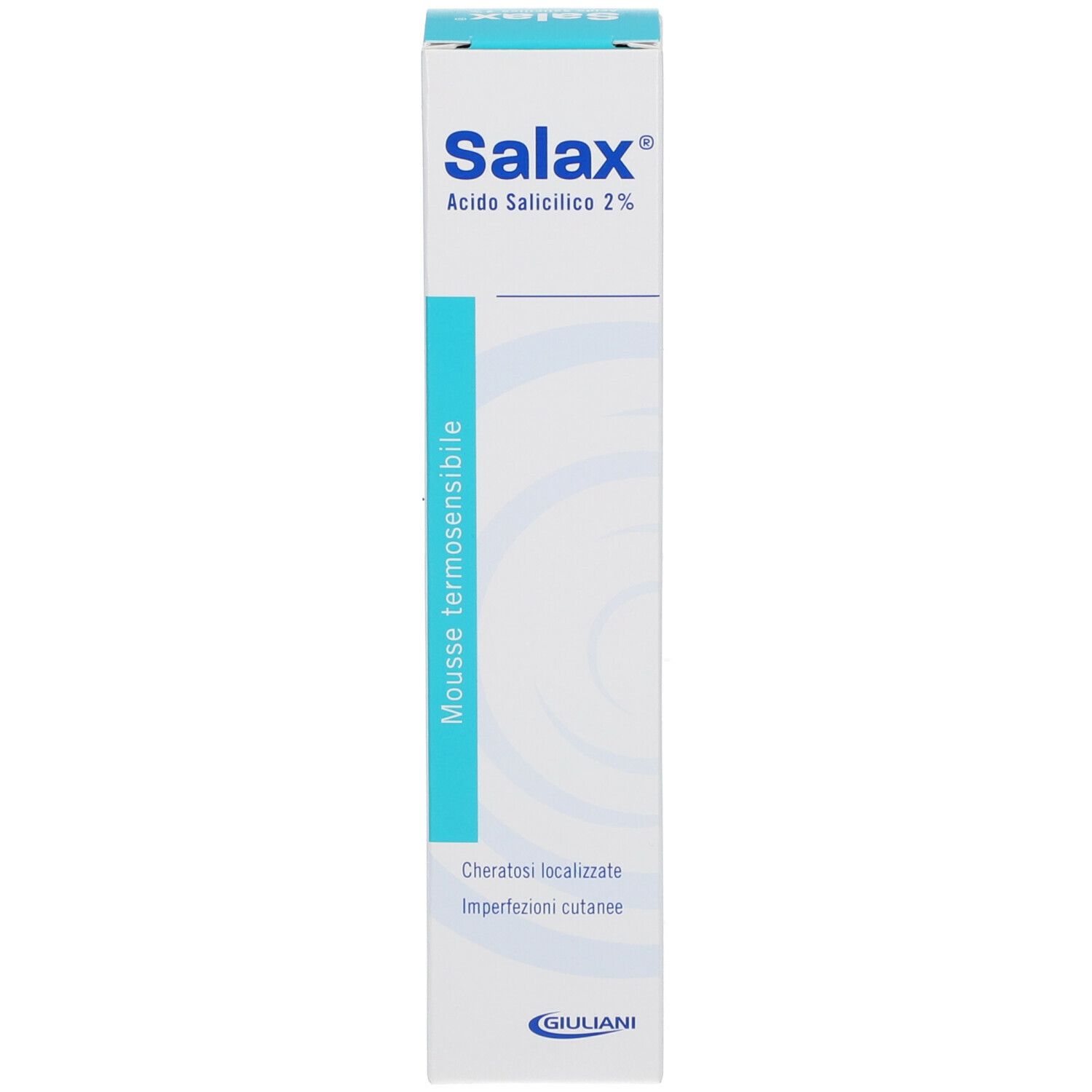 Scatola. Scritta: Salax®, Acido Salicilico 2%.