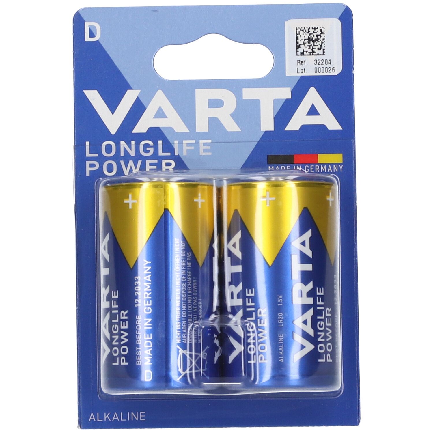 GIMA Batteria Torcia Varta H.E. - D