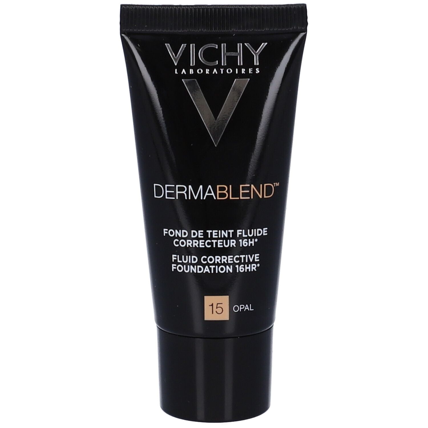Vichy Dermablend Make-up 15 Opal. Tubo nero.