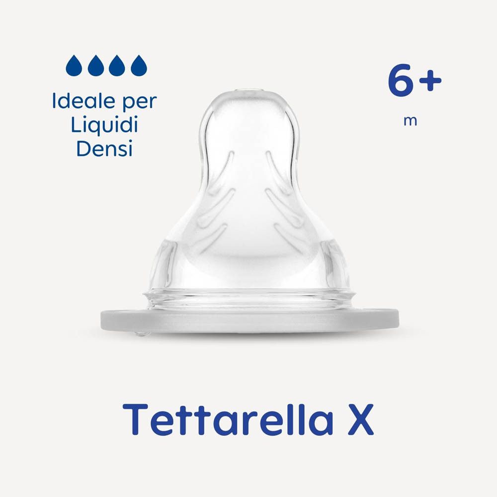 Nahaufnahme eines transparenten MAM-Saugers mit der Kennzeichnung '6+ Monate'.