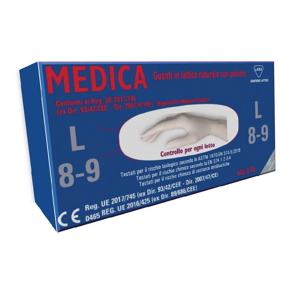 Medica Guanto Lattice N/Sterile Con Polvere Dm Misura L 100 Pezzi