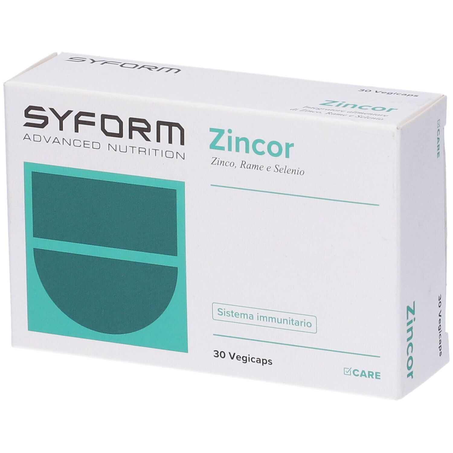 Confezione in cartone con nome prodotto e marchio. 30 Vegicaps. Scritta: Sistema immunitario.