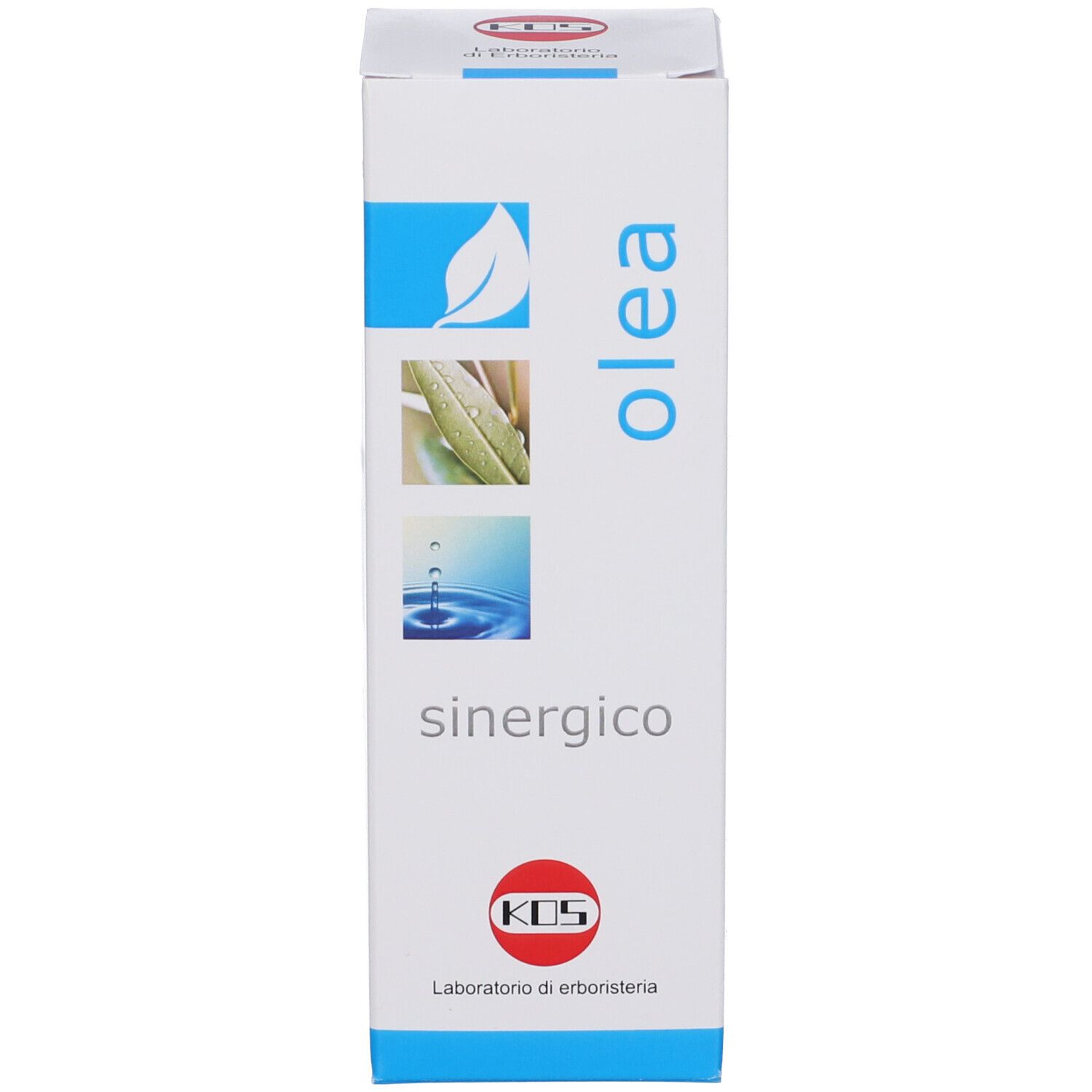 Confezione con testo, logo e illustrazioni. 'olea sinergico'.