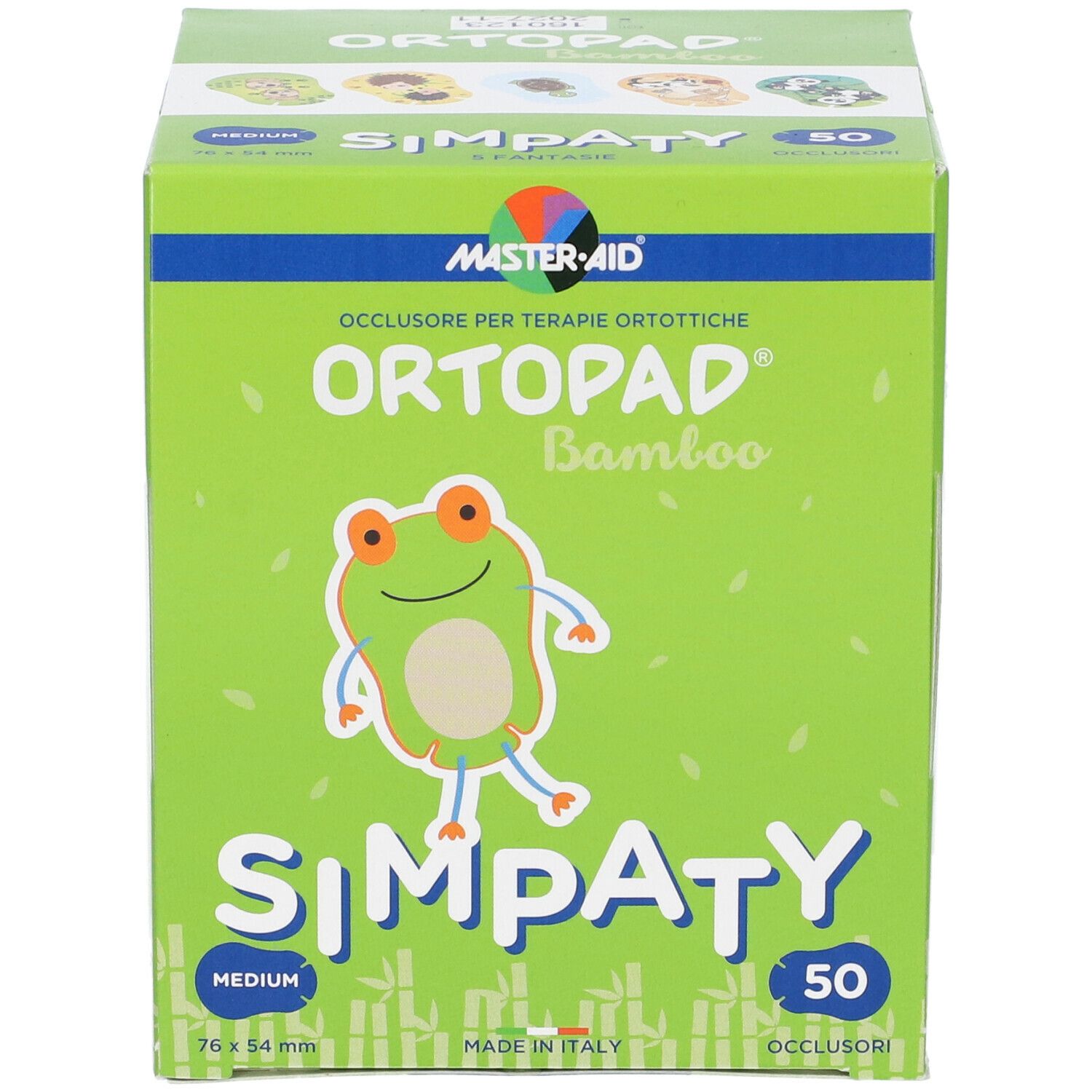 Ortopad Bamboo Okklusionspflaster für kieferorthopädische Therapien, 50 Stück, Größe Medium.