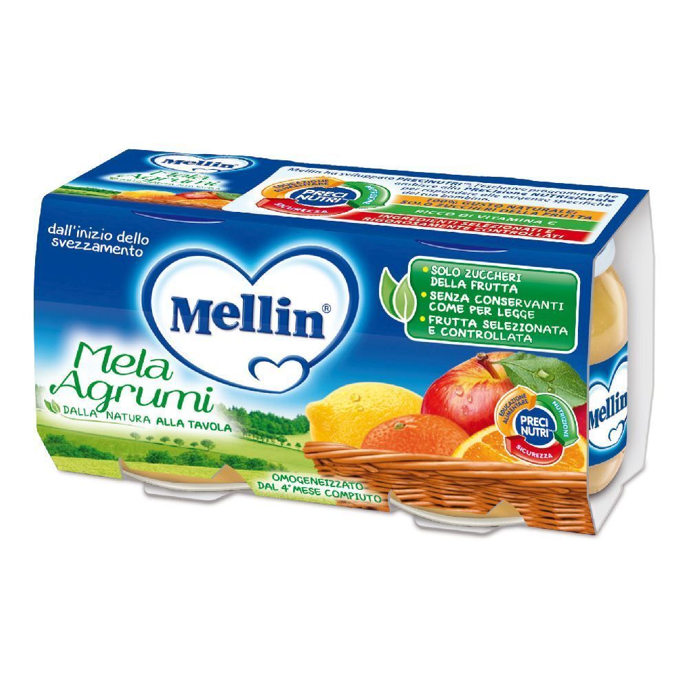 Mellin Omogeneizzato Mela Agrumi 2 x 100 G