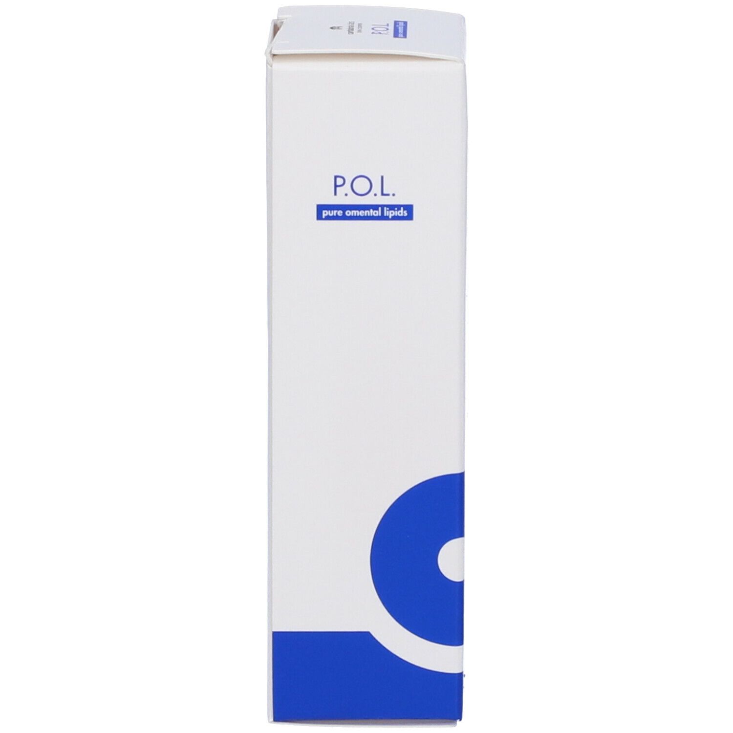 Confezione bianca. Testo: P.O.L. pure omental lipids. Marchio: Cantabria Labs.