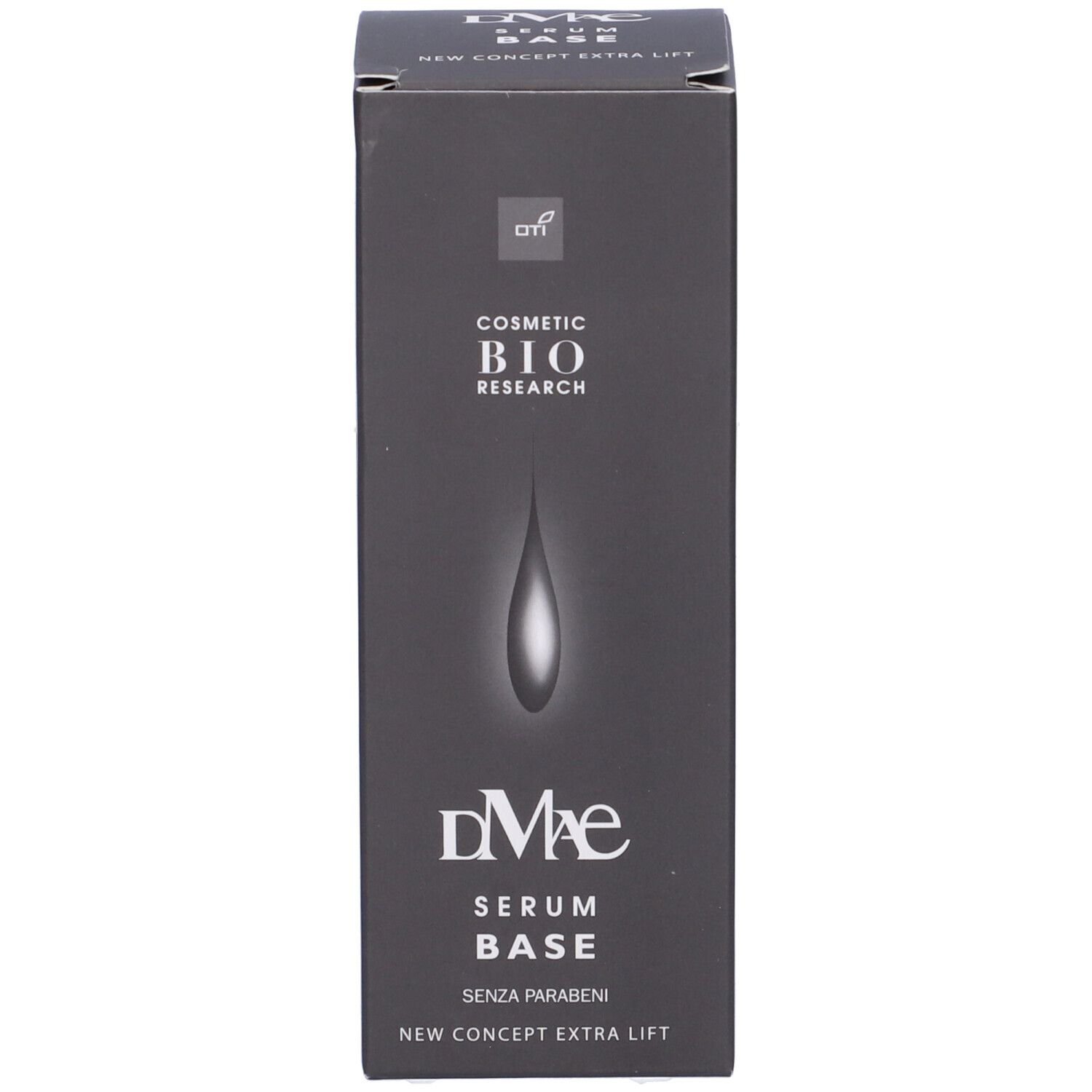 Scatola nera. Scritta: Dmae Serum Base.