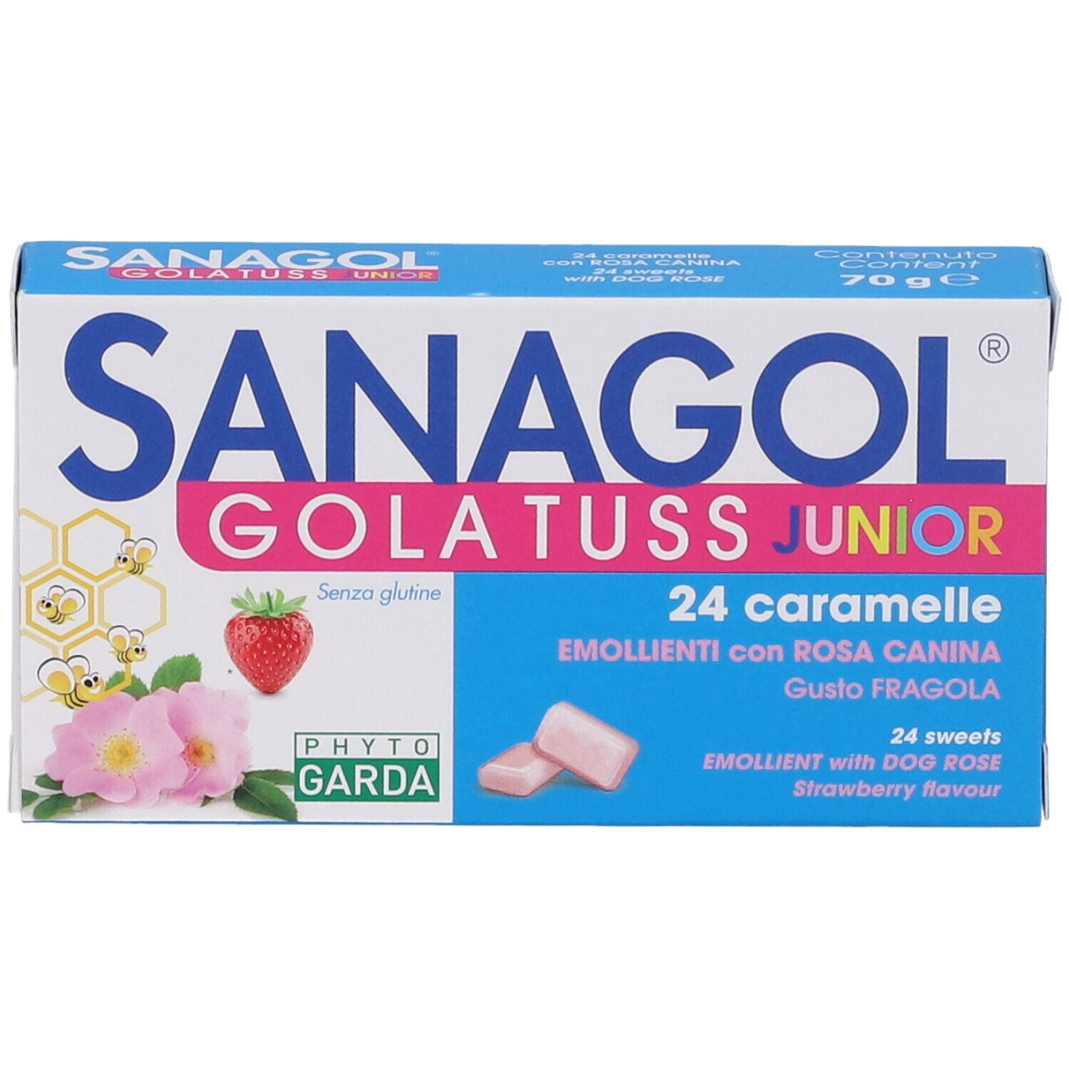 Sanagol Gola Tuss Junior Erdbeergeschmack, 24 Lutschtabletten.