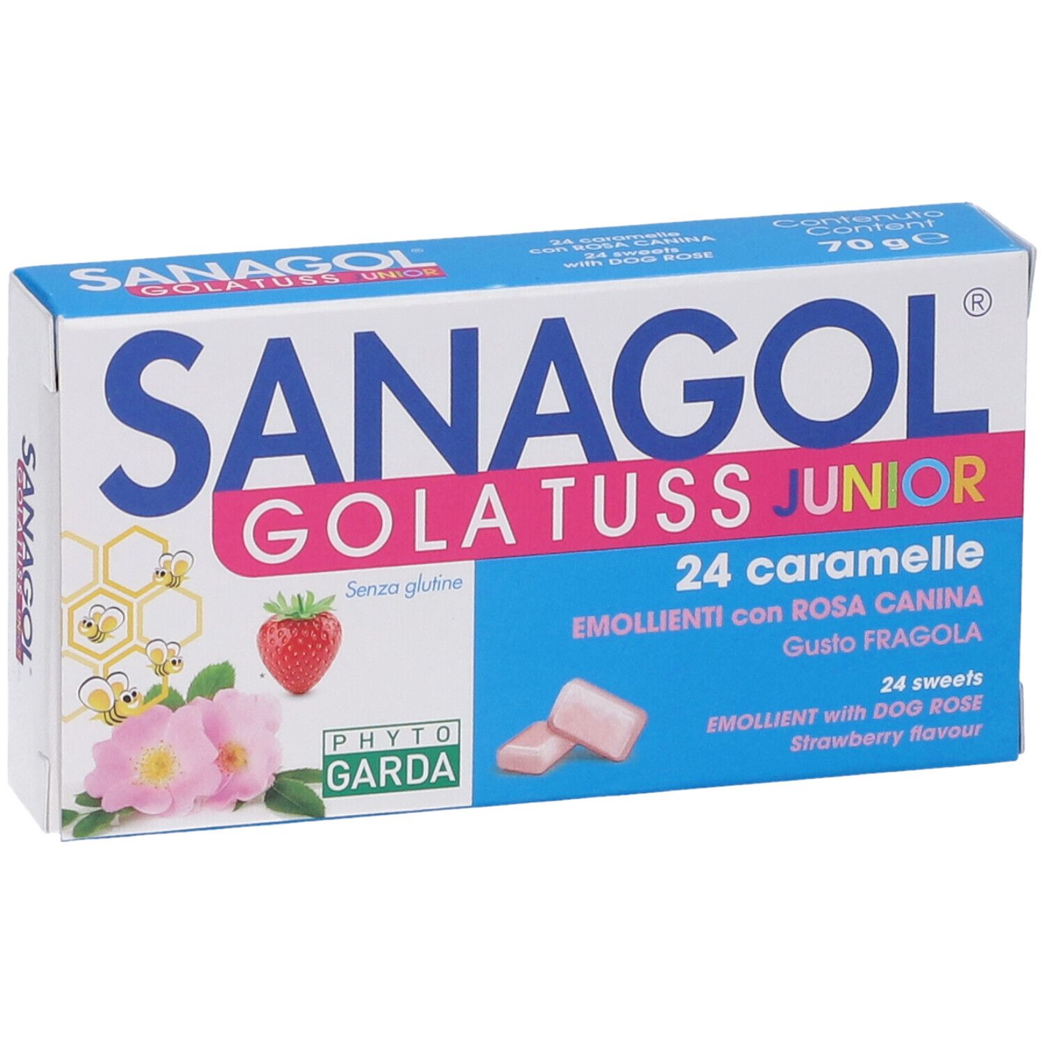 Sanagol Gola Tuss Junior Erdbeergeschmack, 24 Lutschtabletten.